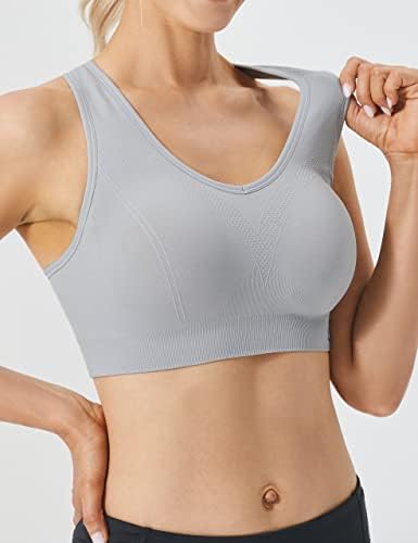 FITTIN Racerback Sports Bra for Women - Padded Seamless Activewear Bras for Yoga Gym Workout Fitness