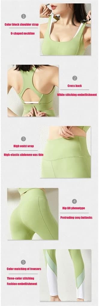 SilteD Yoga Suit Soft Fabric Women Sportswear Front Seam Gym Wear Sportswear Gym Workout Wear (Color : B, Size : Mcode)