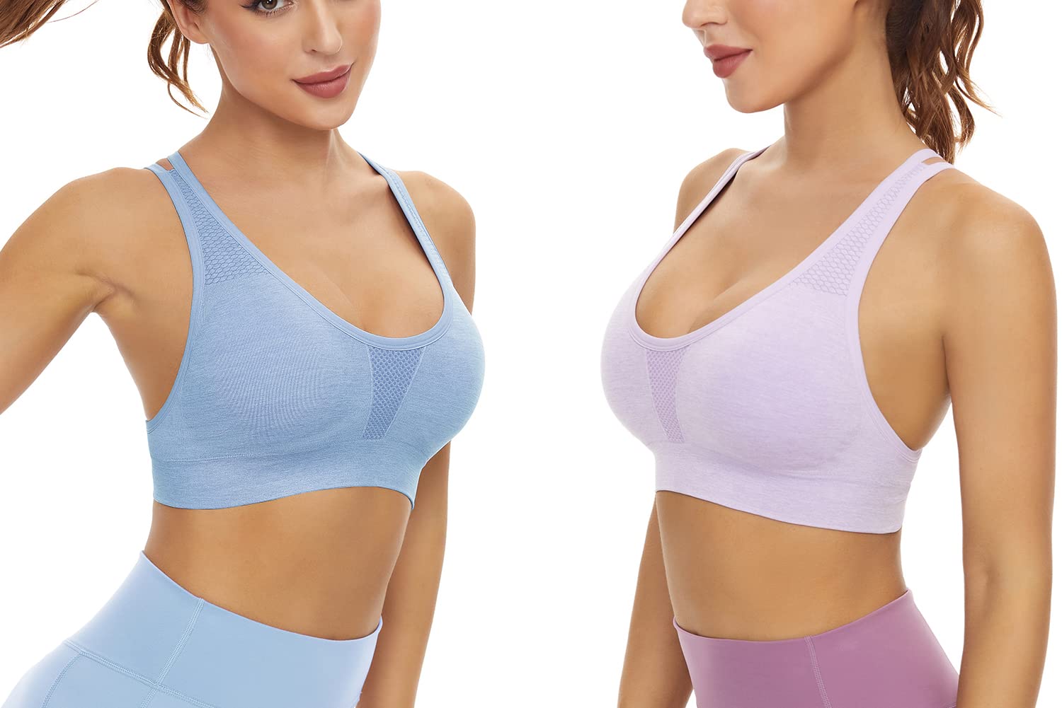 SEGRILA Women’s Sports Bras 3 Pack Crisscross Back Yoga Bras Medium Support Workout Bras with Removable Pads
