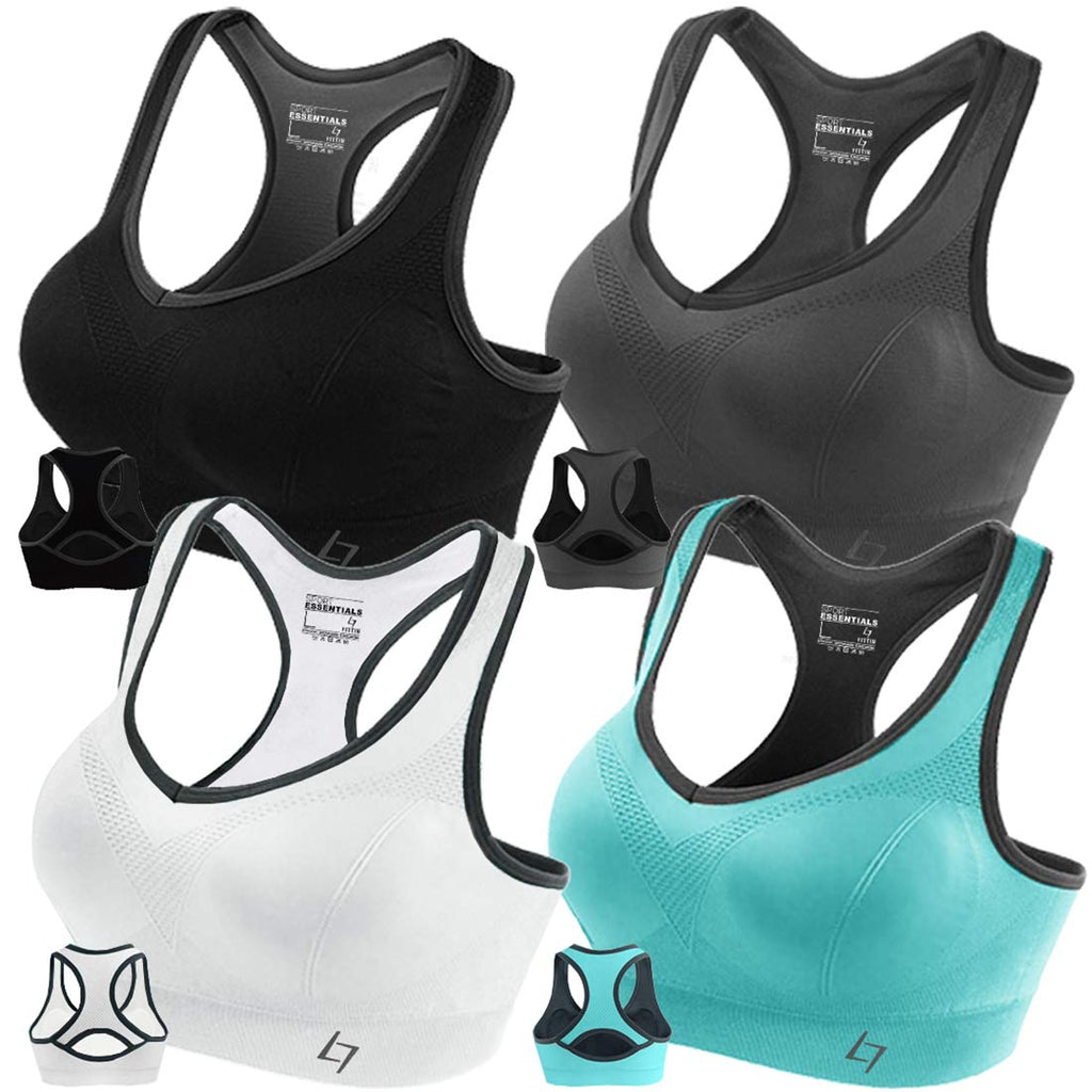FITTIN Racerback Sports Bra for Women - Padded Seamless Activewear Bras for Yoga Gym Workout Fitness
