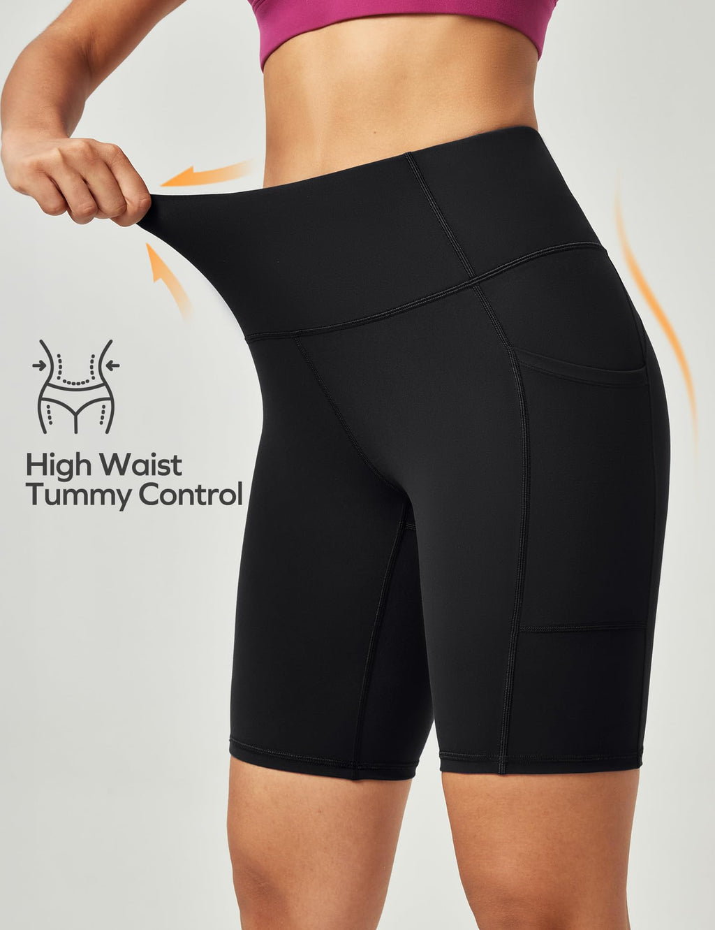Ewedoos Cycling Shorts Women Running Gym Shorts for Women with Pockets High Waisted Tummy Control Soft Womens Sports Yoga Biker Workout Short
