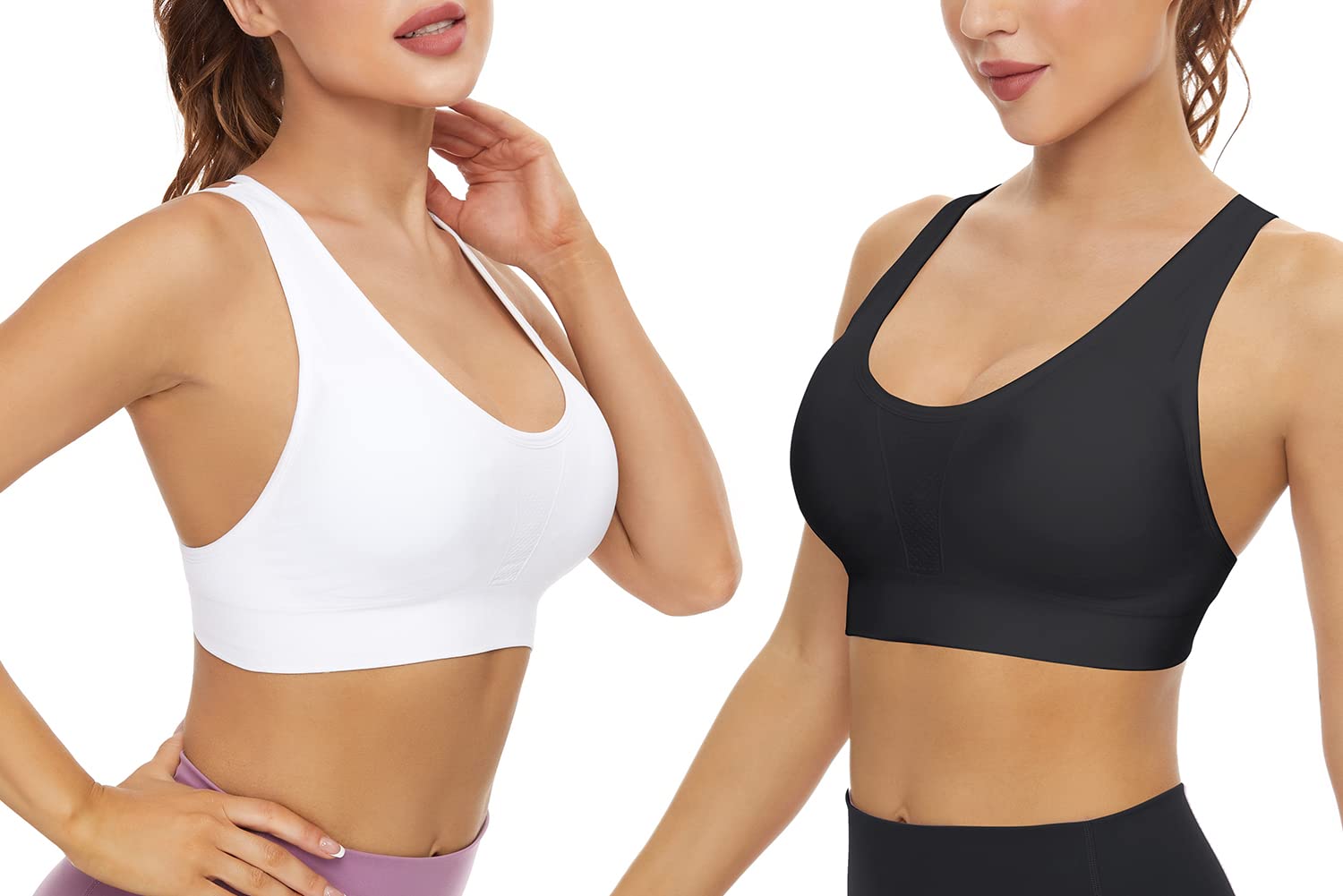 SEGRILA Women’s Sports Bras 3 Pack Crisscross Back Yoga Bras Medium Support Workout Bras with Removable Pads