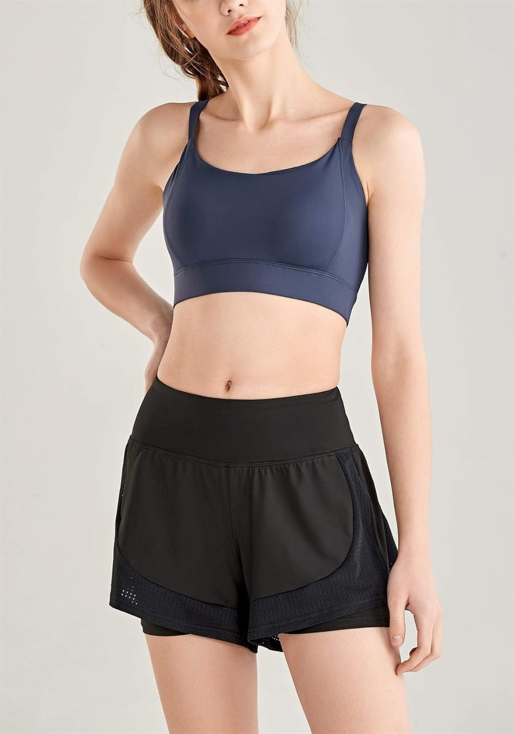 Women’s 2 in 1 Shorts Summer Running Shorts Gym Workout Athletic Gym Yoga Shorts Liner Jogging Pants Sports Quick Dry Training Joggers Shorts
