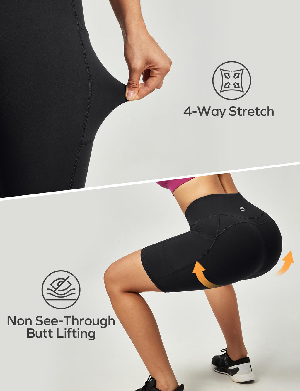 Ewedoos Cycling Shorts Women Running Gym Shorts for Women with Pockets High Waisted Tummy Control Soft Womens Sports Yoga Biker Workout Short