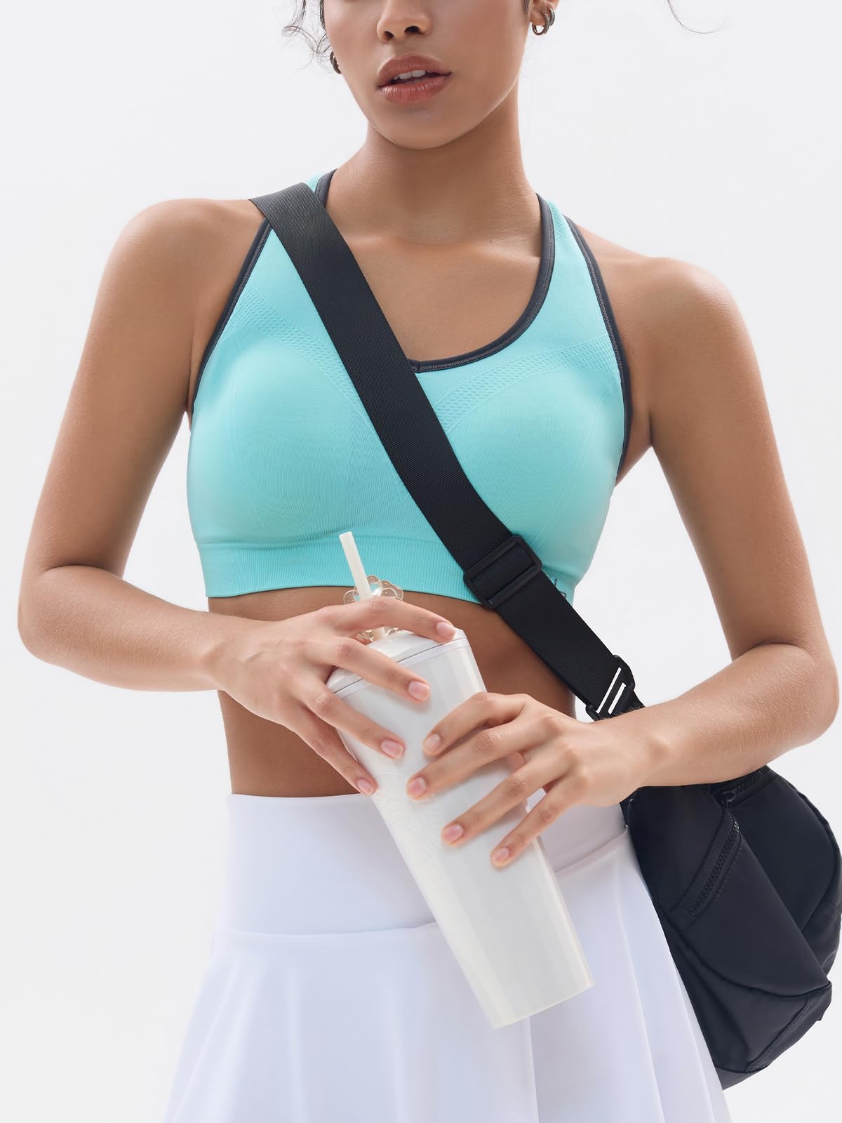 FITTIN Racerback Sports Bra for Women - Padded Seamless Activewear Bras for Yoga Gym Workout Fitness