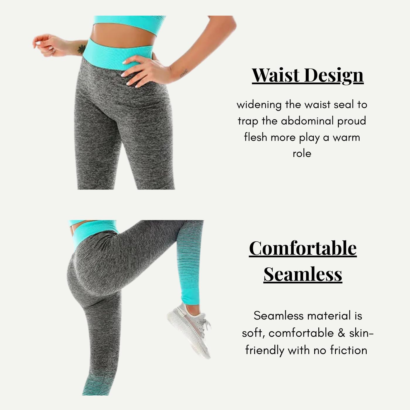 ZiaWorld Women Workout Outfits 2 Piece Set, Gym Set Seamless Ribbed Casual Comfortable Vest Short Top High Waist Leggings Sets, Sports Activewear Tracksuit Yoga Fitness Ladies Gym Wear
