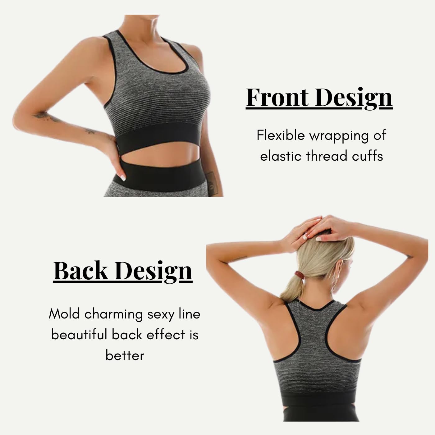 ZiaWorld Women Workout Outfits 2 Piece Set, Gym Set Seamless Ribbed Casual Comfortable Vest Short Top High Waist Leggings Sets, Sports Activewear Tracksuit Yoga Fitness Ladies Gym Wear