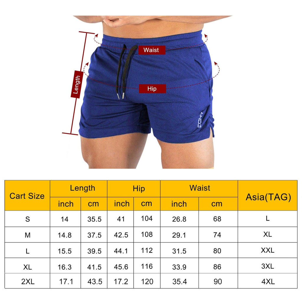 Superora Mens Running Gym Sport Shorts Breathable Outdoor Workout Training Shorts with Pockets
