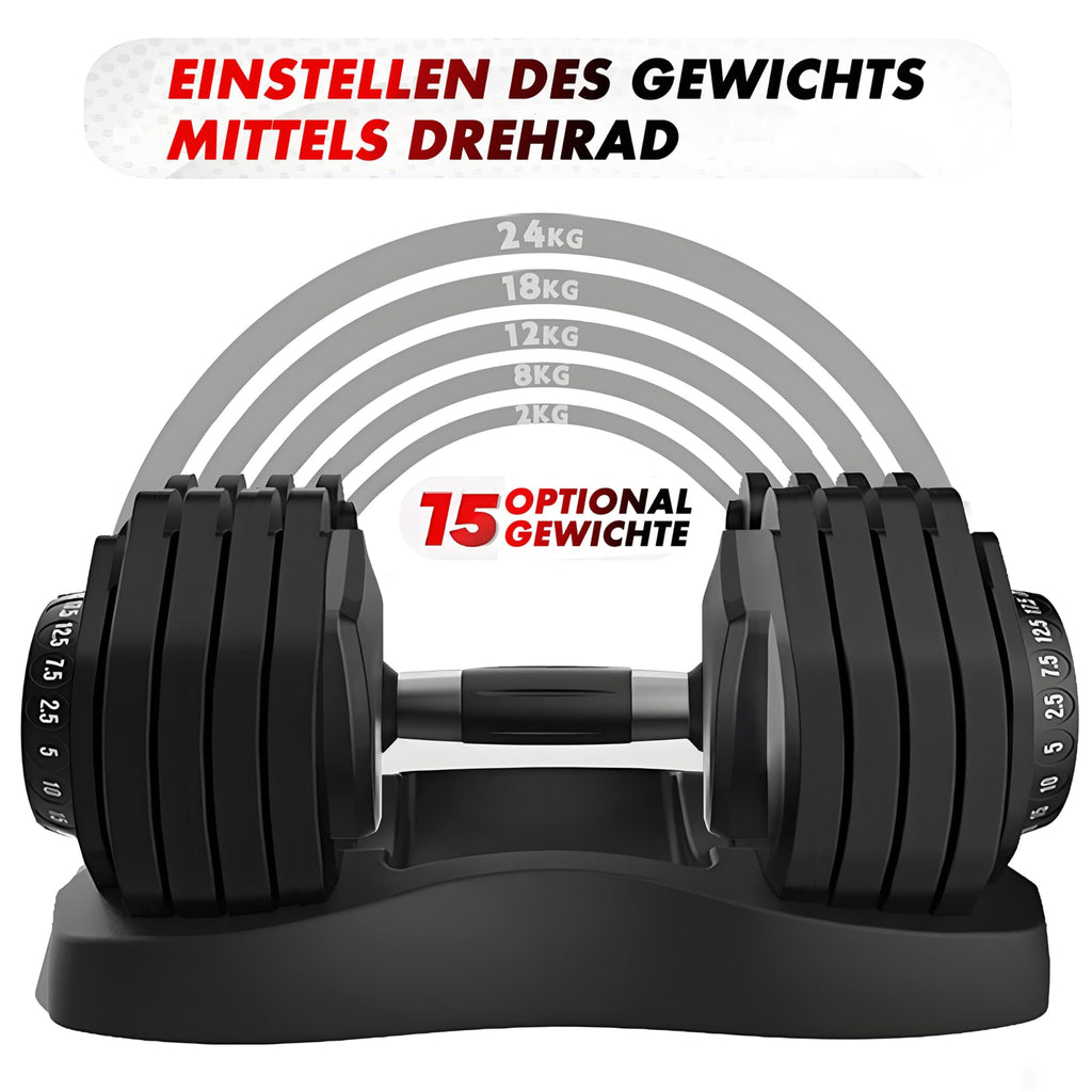 HAKENO 2x24 kg/40 kg Adjustable Dumbbells 15 in 1 Dumbbell Set Adjustable Space-saving Dumbbells, Strength Training and Home Training Variable Weights Space Saving (24-40 kg)