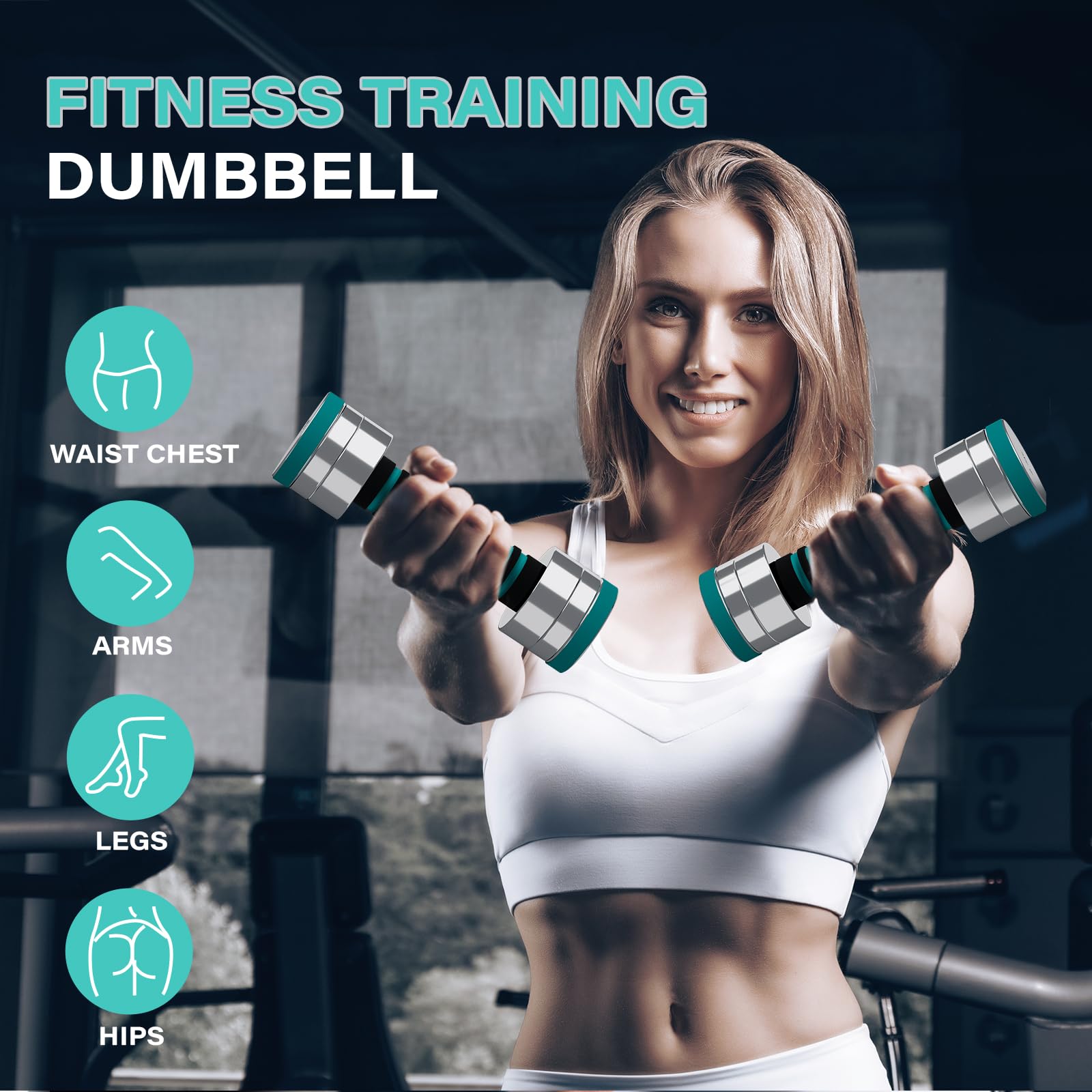 Dripex Steel Adjustable Dumbbells Set 2.5kg 5kg 7.5kg 10kg 15kg 25kg Dumbbells Pair Hand Weights with Foam Handle for Men Women Home Gym Fitness Dumbbell Training