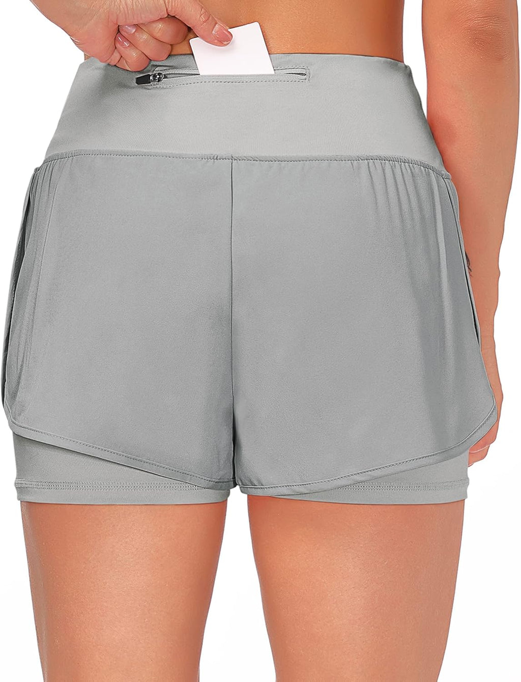 Women’s 2 in 1 Shorts Summer Running Shorts Gym Workout Athletic Gym Yoga Shorts Liner Jogging Pants Sports Quick Dry Training Joggers Shorts