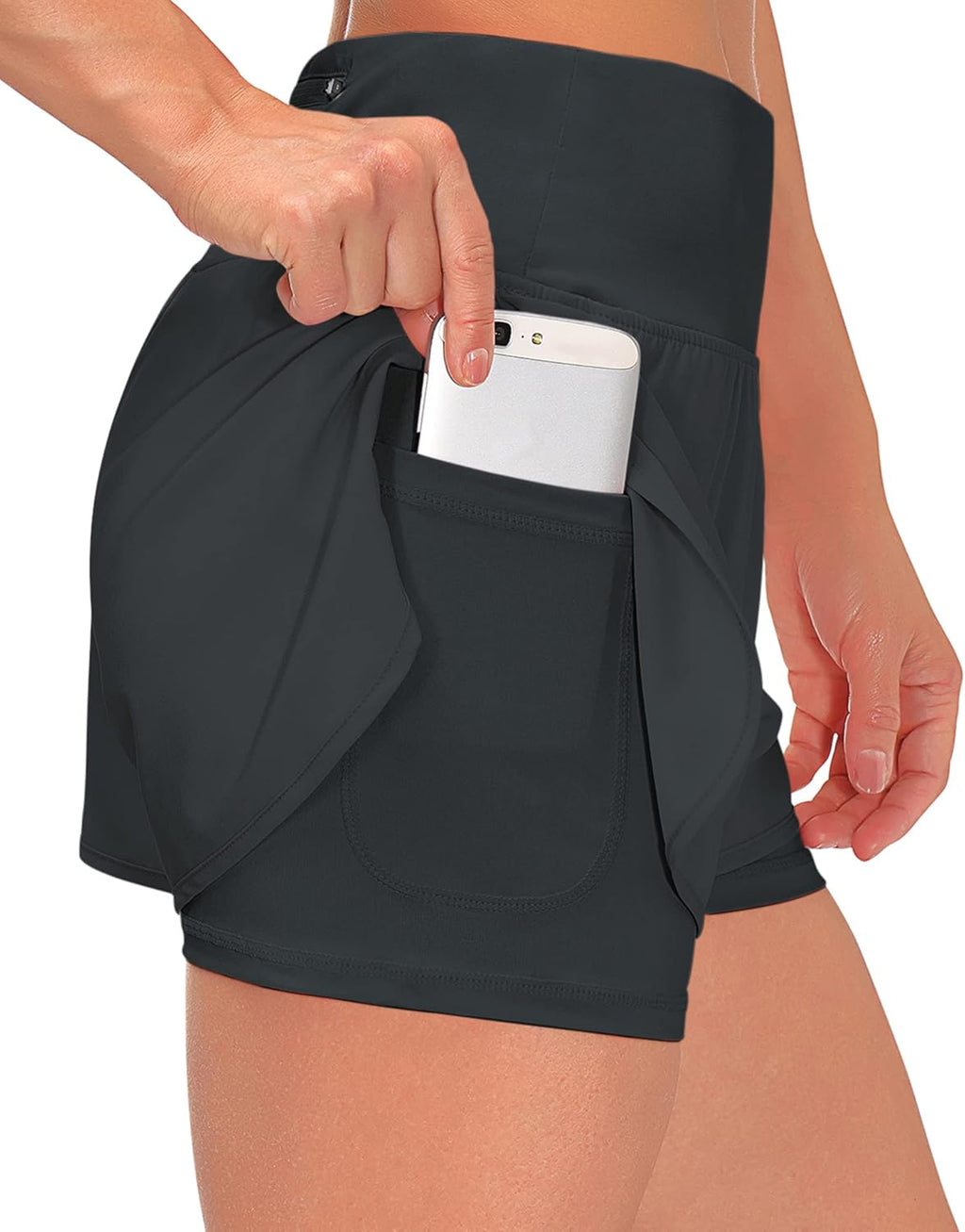 Women’s 2 in 1 Shorts Summer Running Shorts Gym Workout Athletic Gym Yoga Shorts Liner Jogging Pants Sports Quick Dry Training Joggers Shorts
