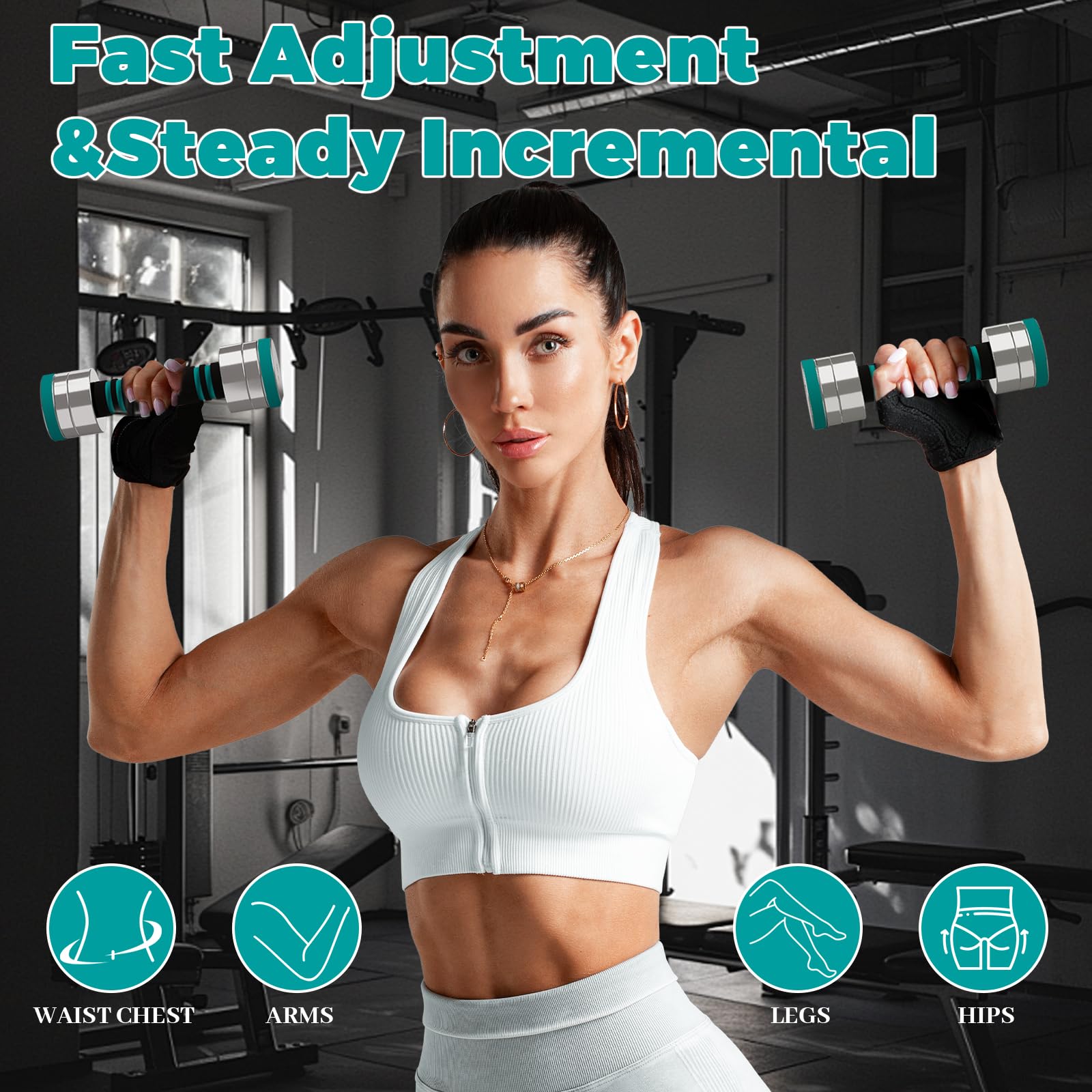 Dripex Steel Adjustable Dumbbells Set 2.5kg 5kg 7.5kg 10kg 15kg 25kg Dumbbells Pair Hand Weights with Foam Handle for Men Women Home Gym Fitness Dumbbell Training