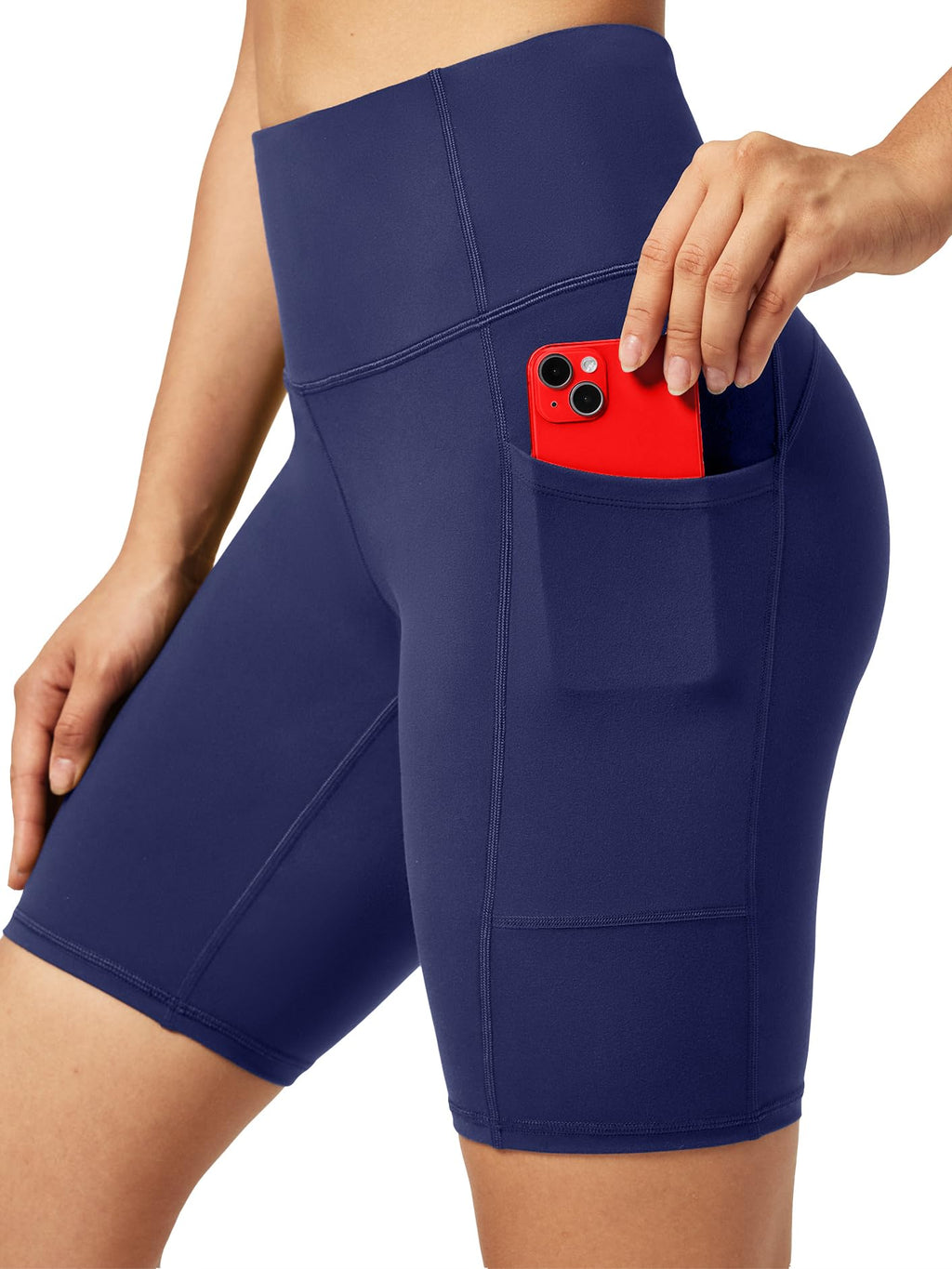 Ewedoos Cycling Shorts Women Running Gym Shorts for Women with Pockets High Waisted Tummy Control Soft Womens Sports Yoga Biker Workout Short