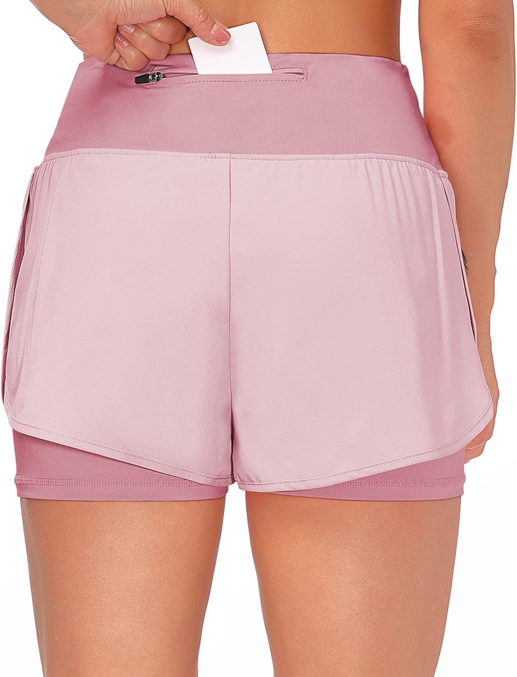 Women’s 2 in 1 Shorts Summer Running Shorts Gym Workout Athletic Gym Yoga Shorts Liner Jogging Pants Sports Quick Dry Training Joggers Shorts