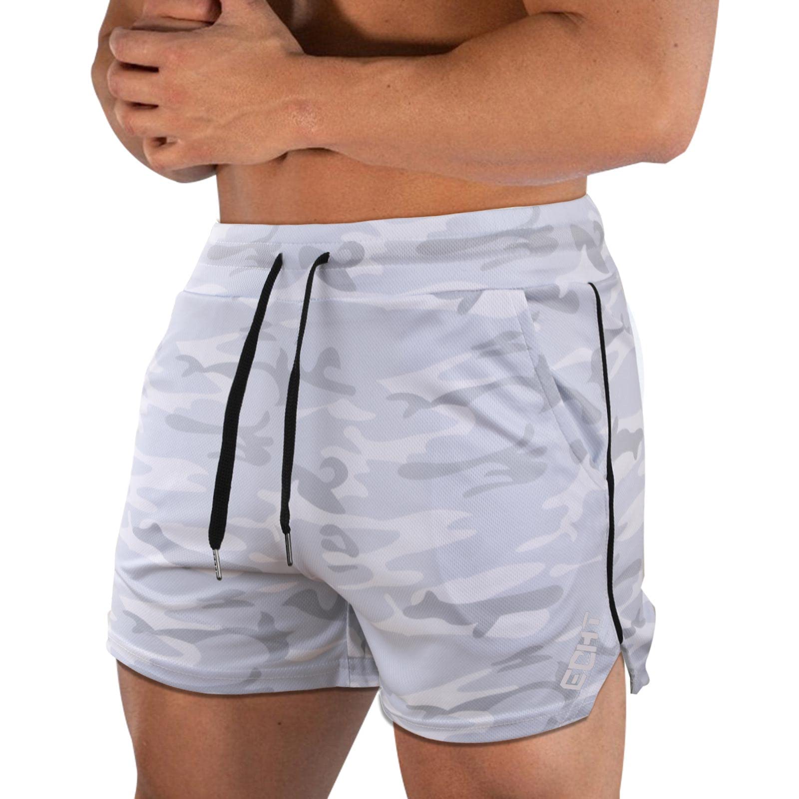 Superora Mens Running Gym Sport Shorts Breathable Outdoor Workout Training Shorts with Pockets