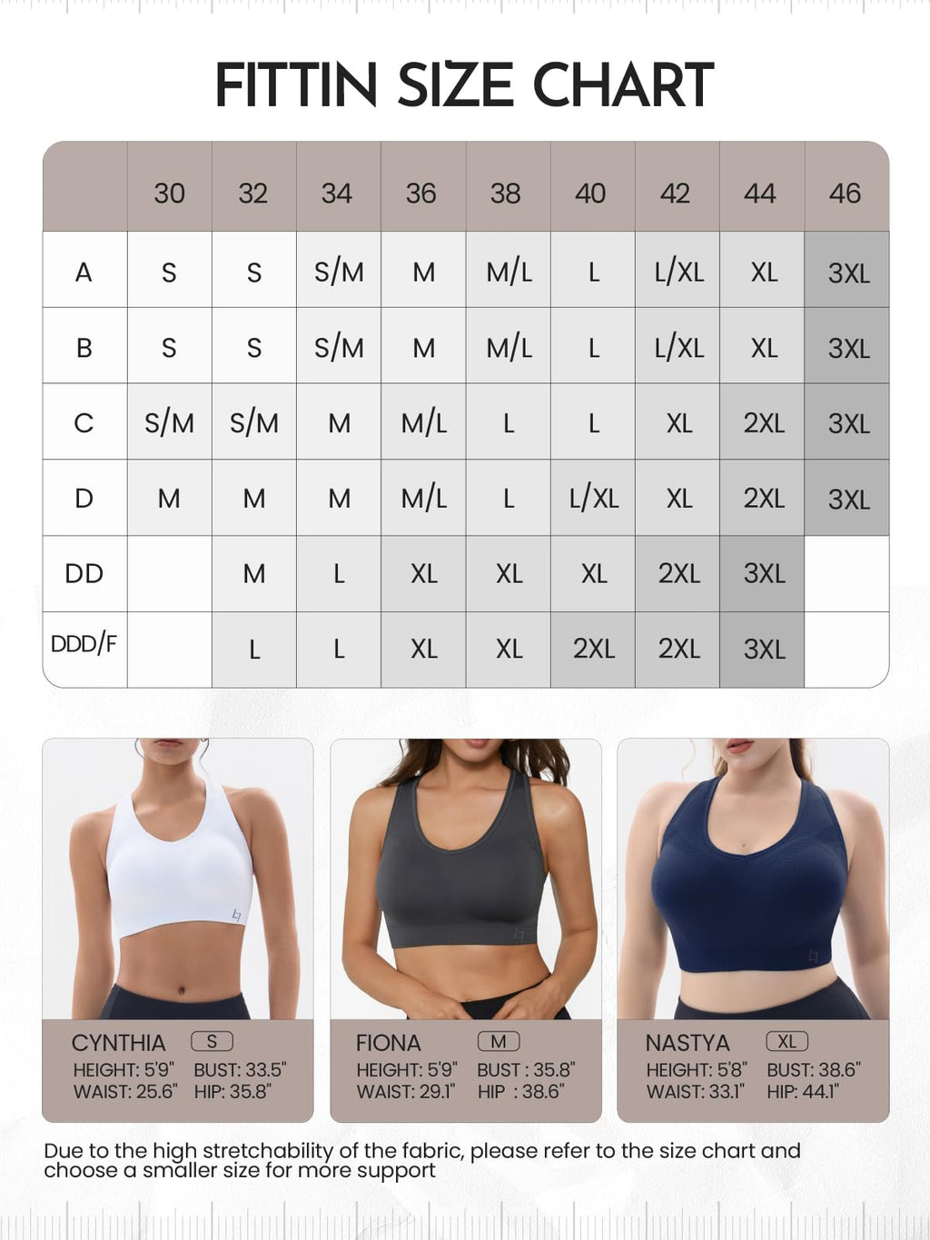 FITTIN Racerback Sports Bra for Women - Padded Seamless Activewear Bras for Yoga Gym Workout Fitness