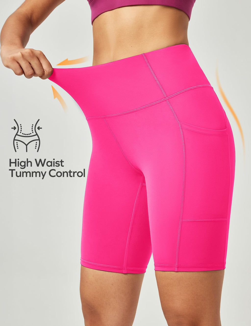 Ewedoos Cycling Shorts Women Running Gym Shorts for Women with Pockets High Waisted Tummy Control Soft Womens Sports Yoga Biker Workout Short