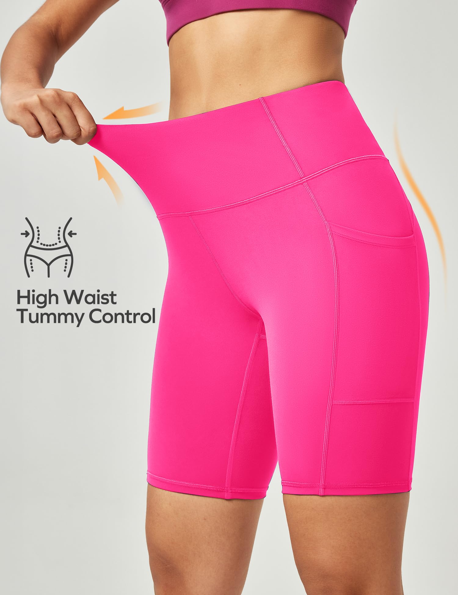 Ewedoos Cycling Shorts Women Running Gym Shorts for Women with Pockets High Waisted Tummy Control Soft Womens Sports Yoga Biker Workout Short