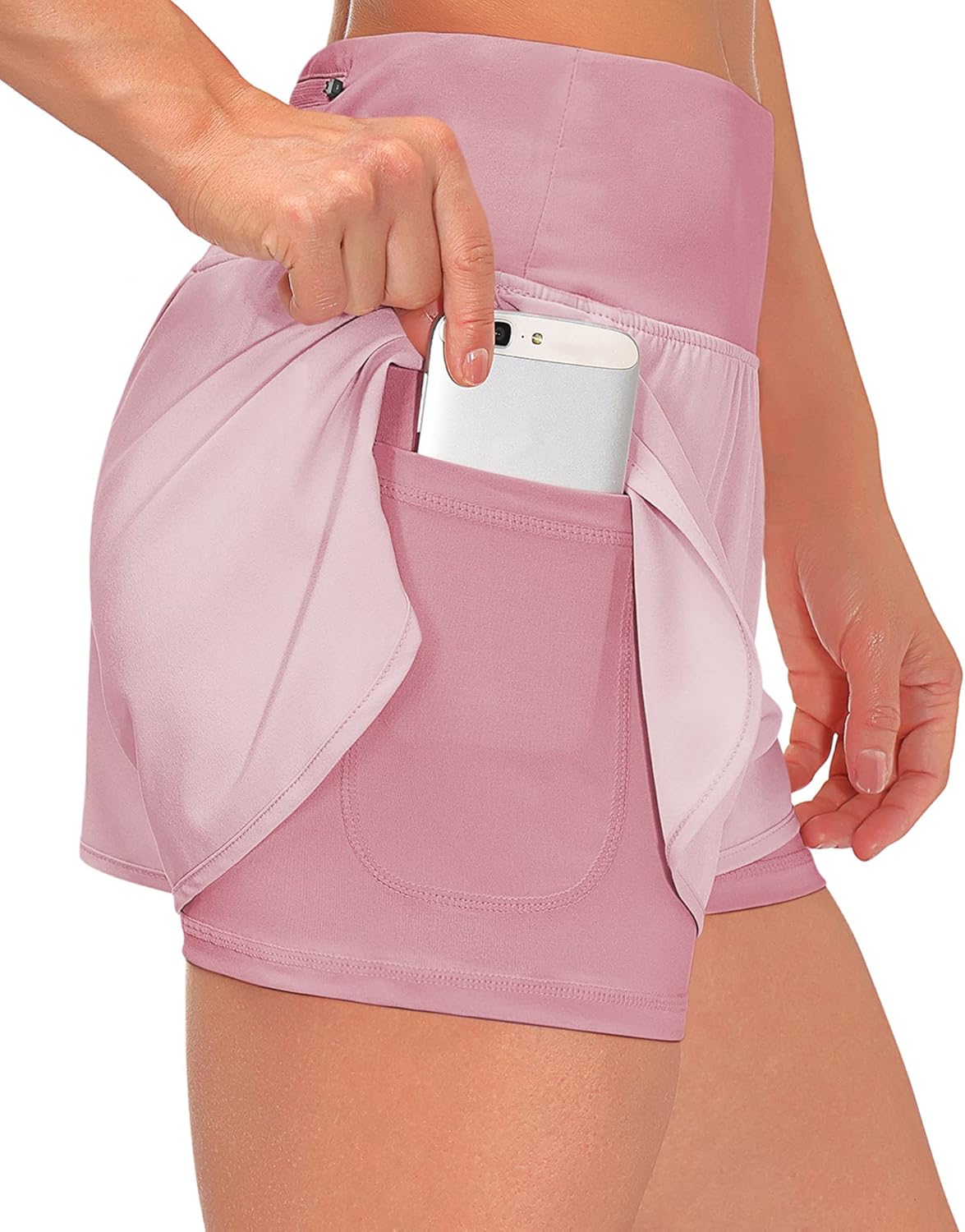 Women’s 2 in 1 Shorts Summer Running Shorts Gym Workout Athletic Gym Yoga Shorts Liner Jogging Pants Sports Quick Dry Training Joggers Shorts