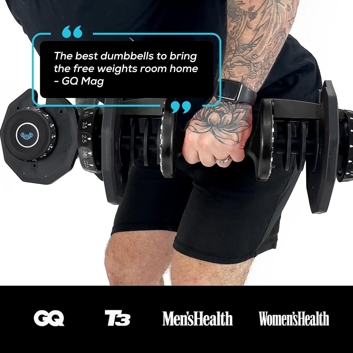 BRAINGAIN Adjustable Dumbbells Set – 15-in-1 & 17-in-1 Pairs | 24kg & 40kg Options | Space-Saving Home Gym Weights | Smart Click Technology | Durable Design