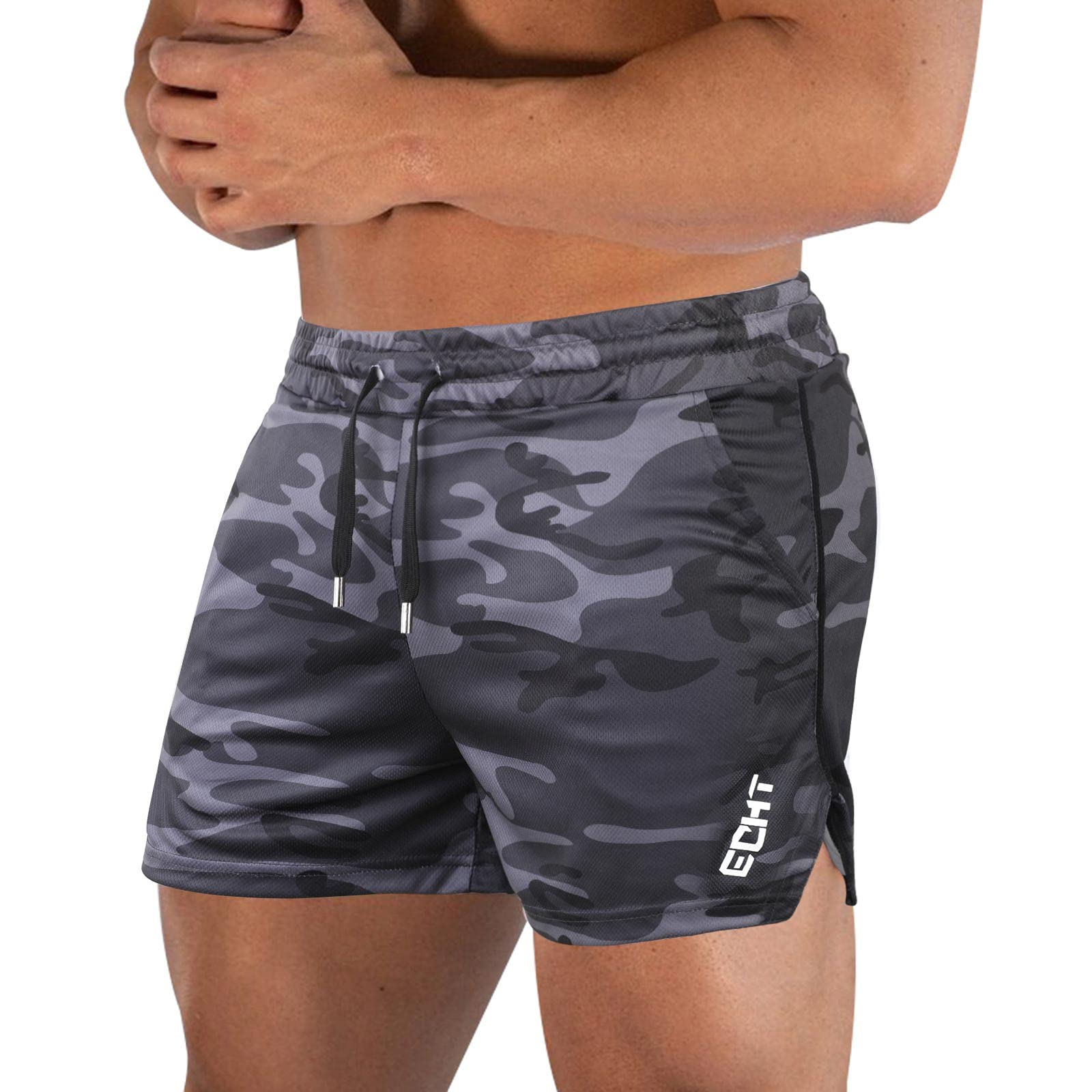 Superora Mens Running Gym Sport Shorts Breathable Outdoor Workout Training Shorts with Pockets