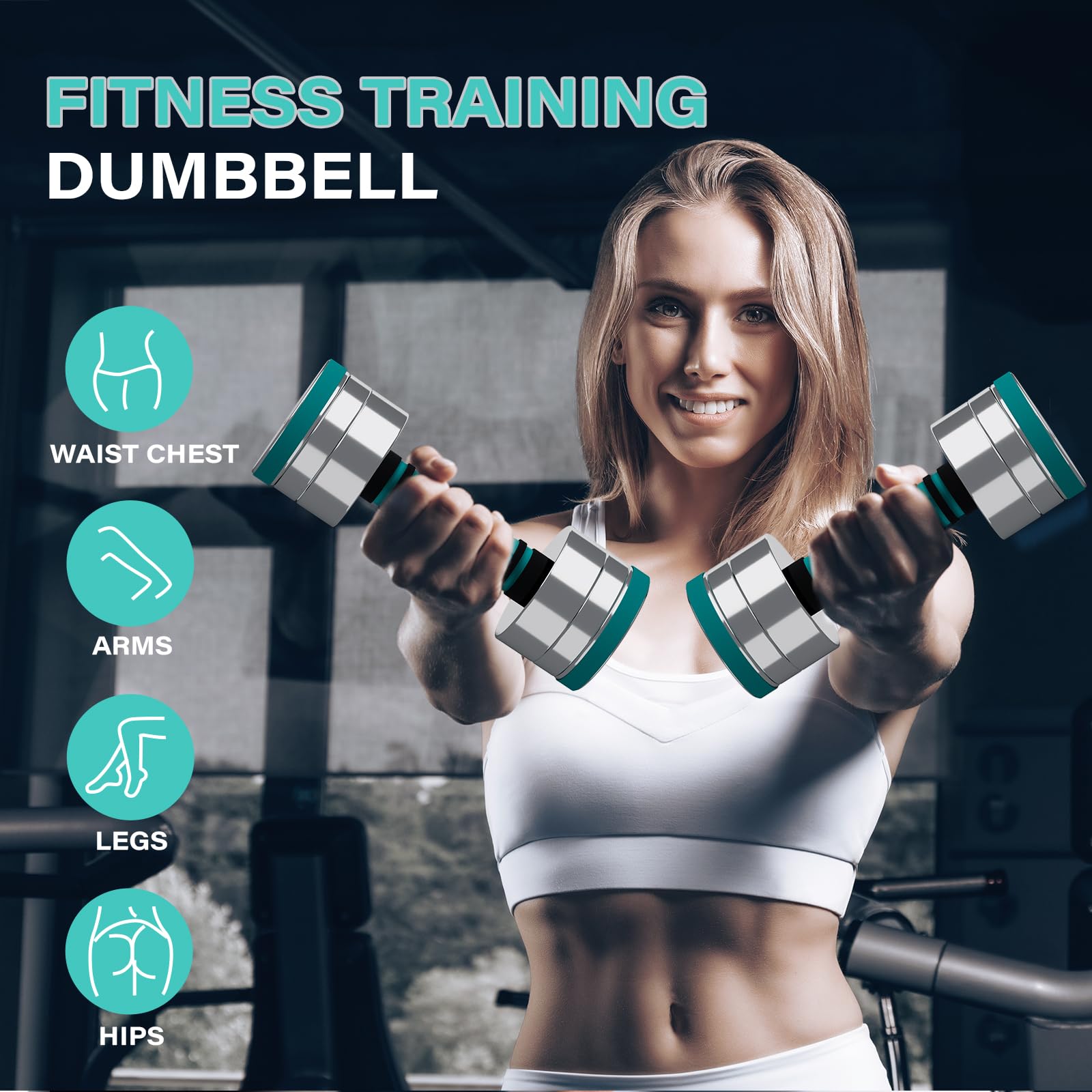 Dripex Steel Adjustable Dumbbells Set 2.5kg 5kg 7.5kg 10kg 15kg 25kg Dumbbells Pair Hand Weights with Foam Handle for Men Women Home Gym Fitness Dumbbell Training