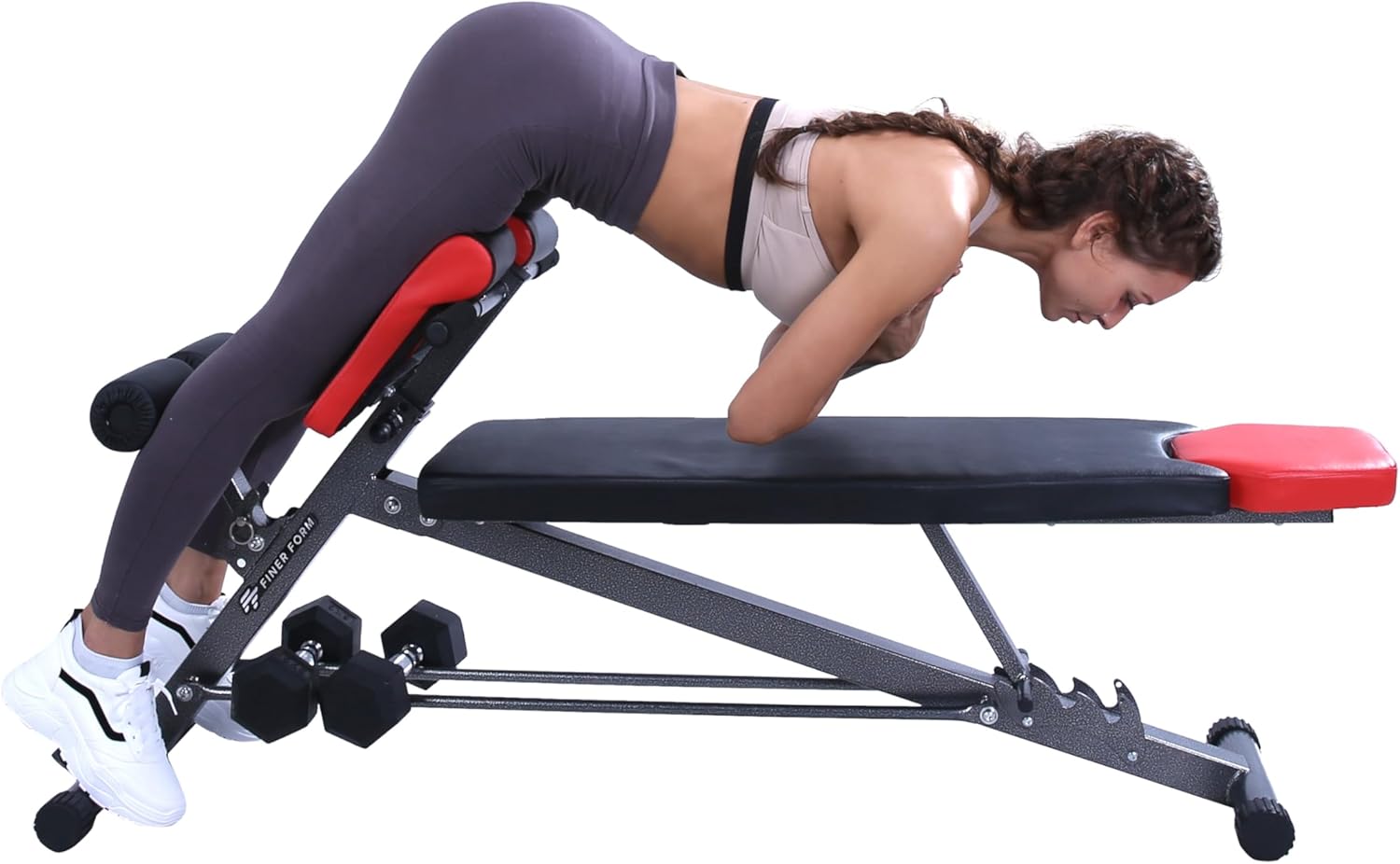 Finer Form Multi-Functional Gym Bench for Full All-in-One Body Workout – Versatile Fitness Equipment for Hyper Back Extension, Roman Chair, Adjustable Situp, Decline, Flat Bench