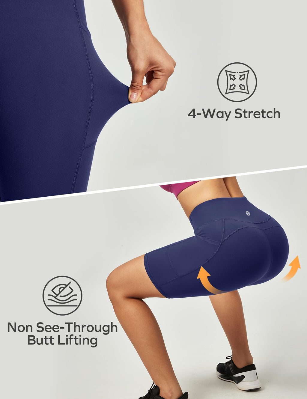 Ewedoos Cycling Shorts Women Running Gym Shorts for Women with Pockets High Waisted Tummy Control Soft Womens Sports Yoga Biker Workout Short