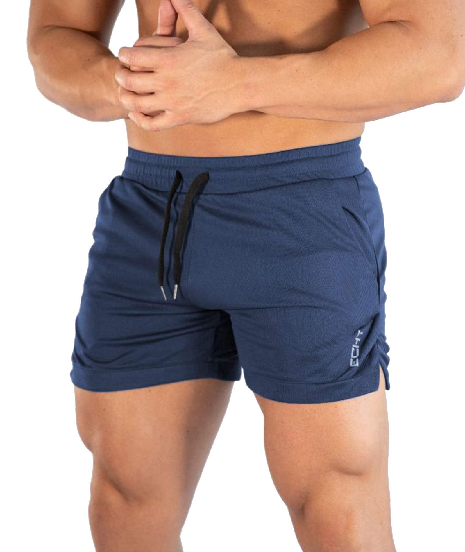 Superora Mens Running Gym Sport Shorts Breathable Outdoor Workout Training Shorts with Pockets