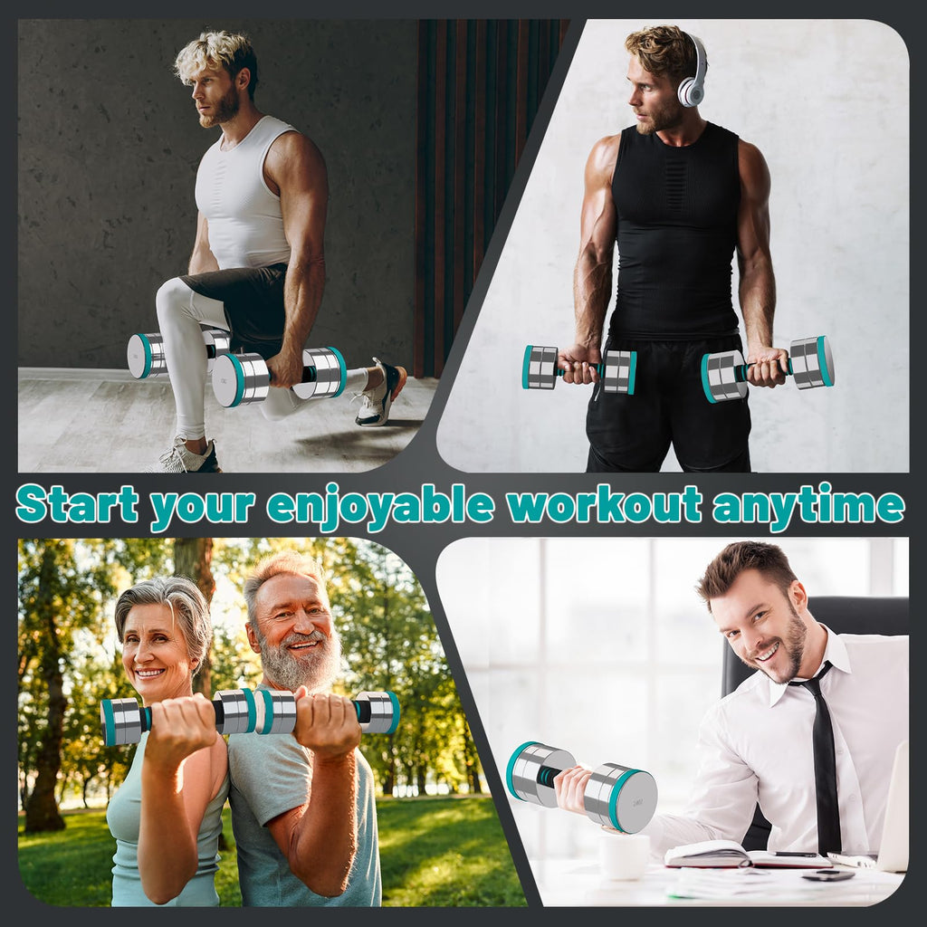 Dripex Steel Adjustable Dumbbells Set 2.5kg 5kg 7.5kg 10kg 15kg 25kg Dumbbells Pair Hand Weights with Foam Handle for Men Women Home Gym Fitness Dumbbell Training