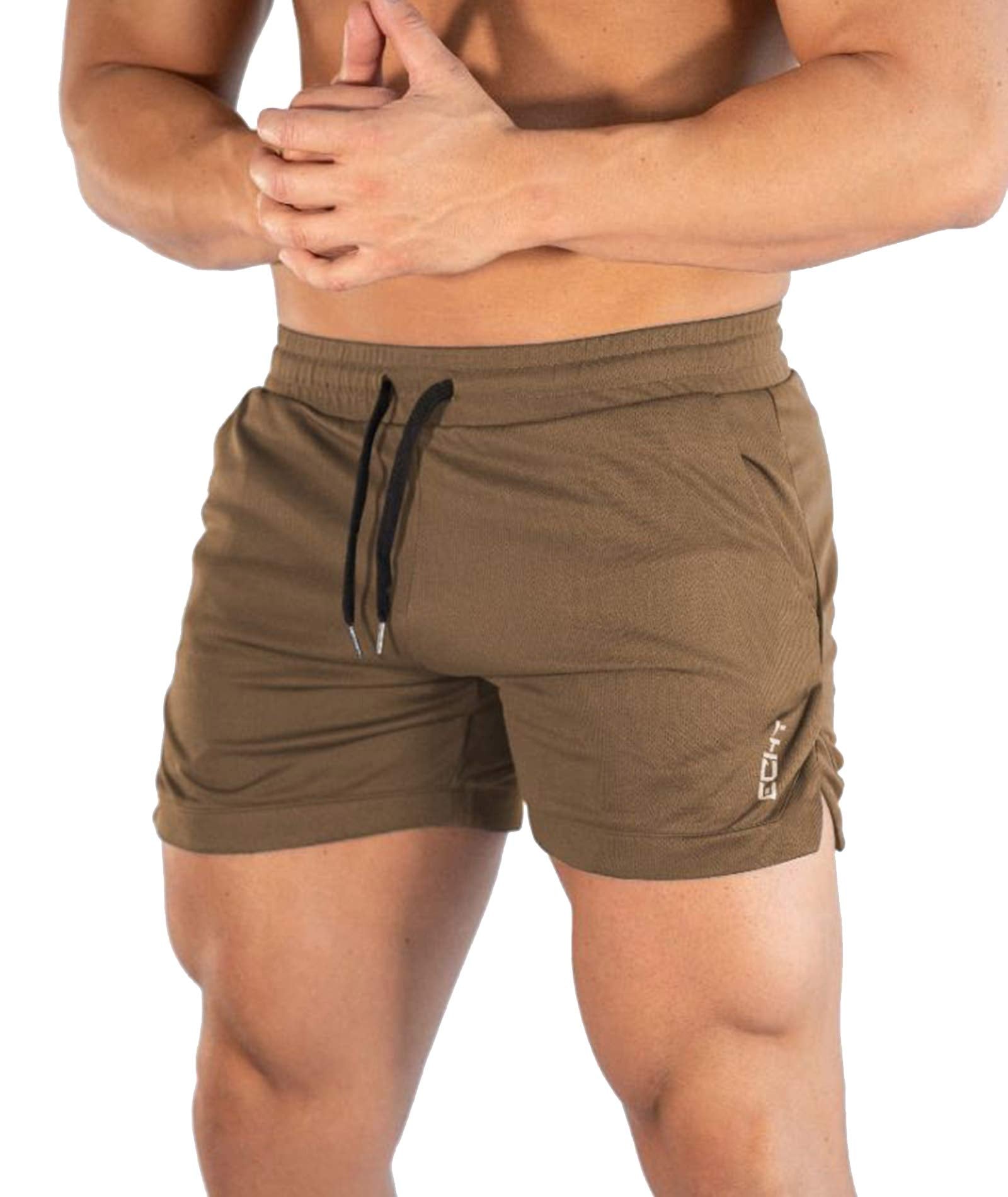 Superora Mens Running Gym Sport Shorts Breathable Outdoor Workout Training Shorts with Pockets