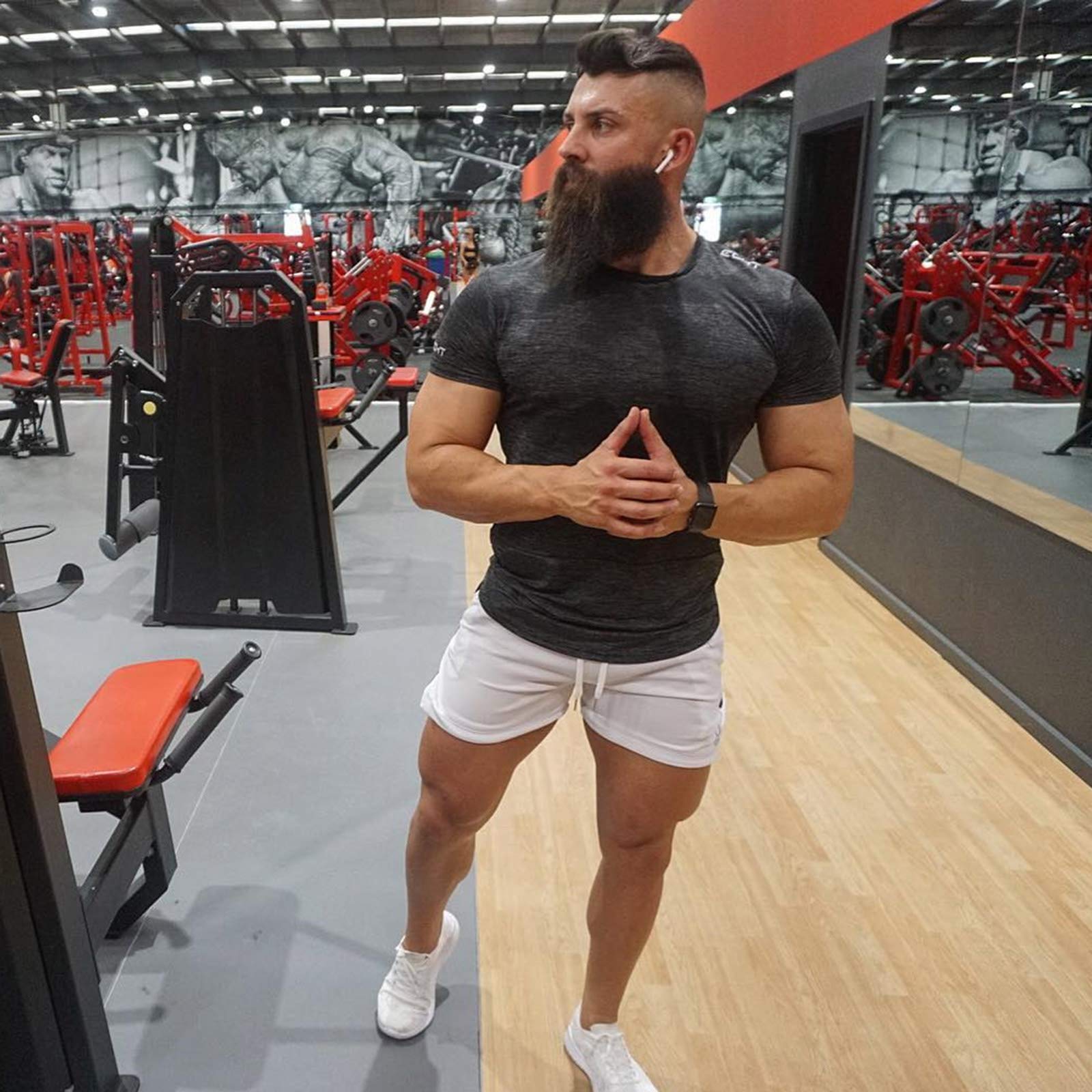 Superora Mens Running Gym Sport Shorts Breathable Outdoor Workout Training Shorts with Pockets