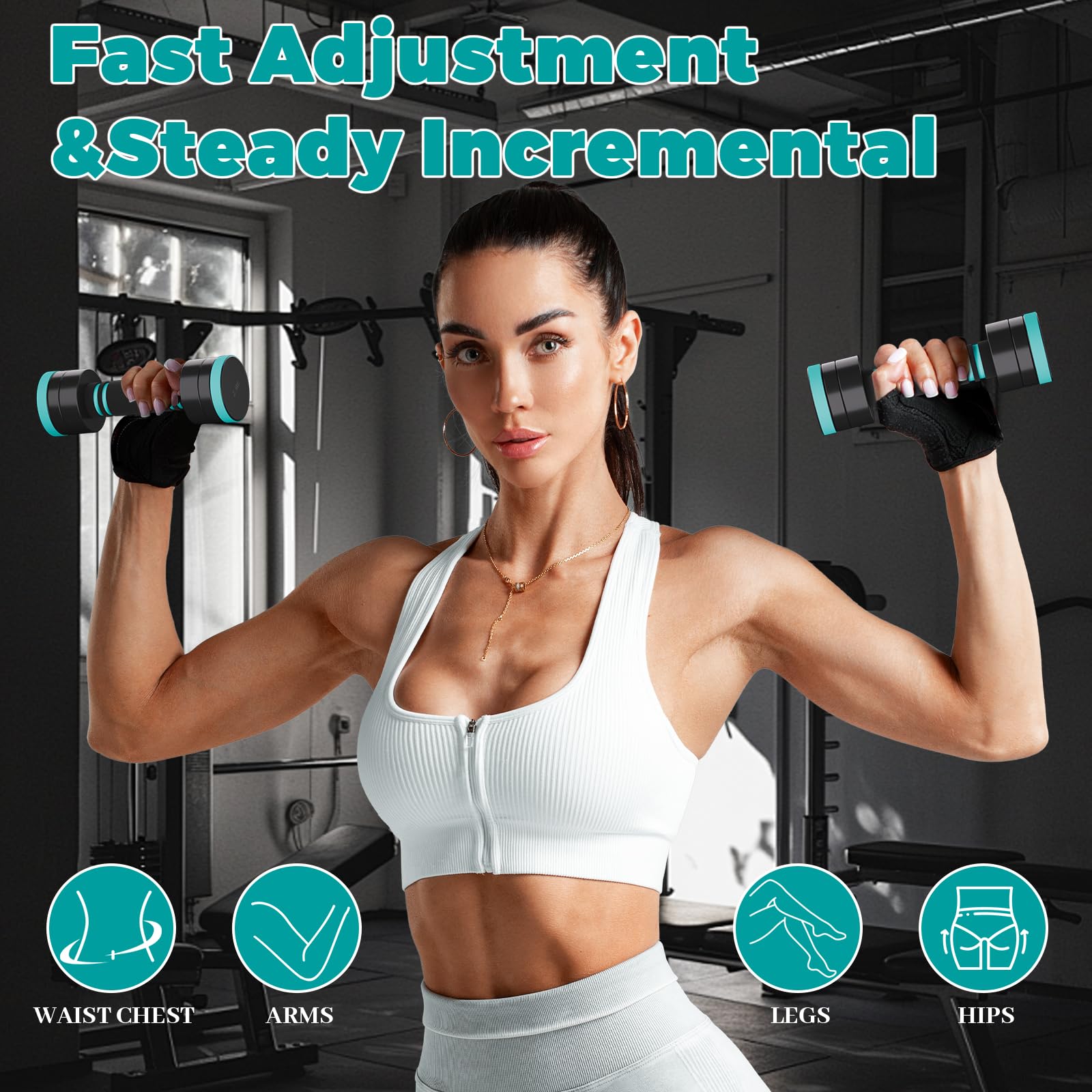 Dripex Steel Adjustable Dumbbells Set 2.5kg 5kg 7.5kg 10kg 15kg 25kg Dumbbells Pair Hand Weights with Foam Handle for Men Women Home Gym Fitness Dumbbell Training