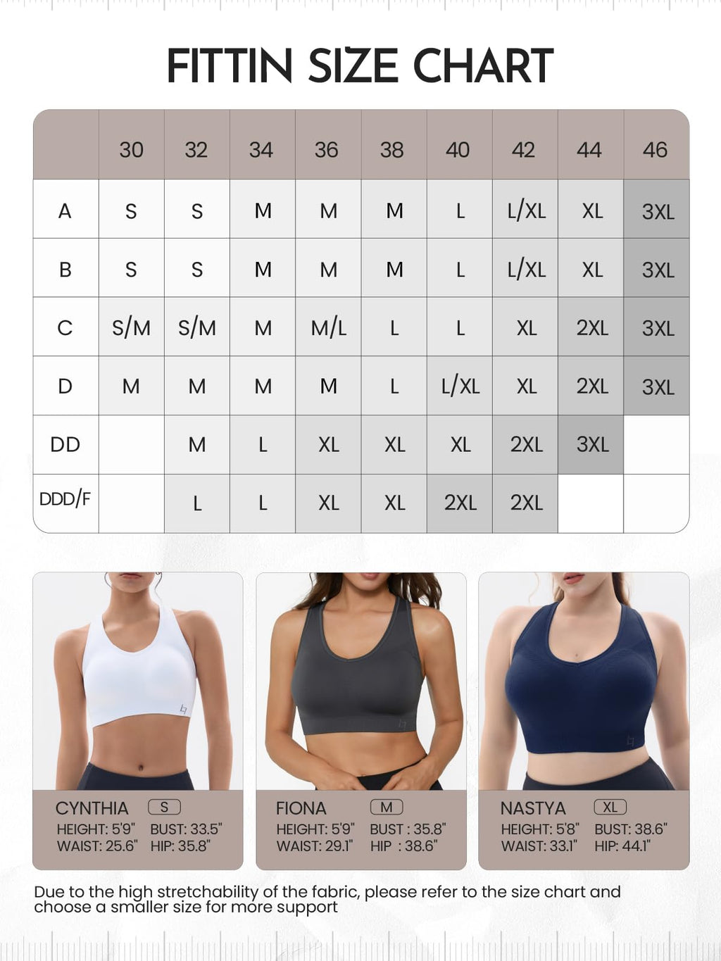 FITTIN Racerback Sports Bra for Women - Padded Seamless Activewear Bras for Yoga Gym Workout Fitness