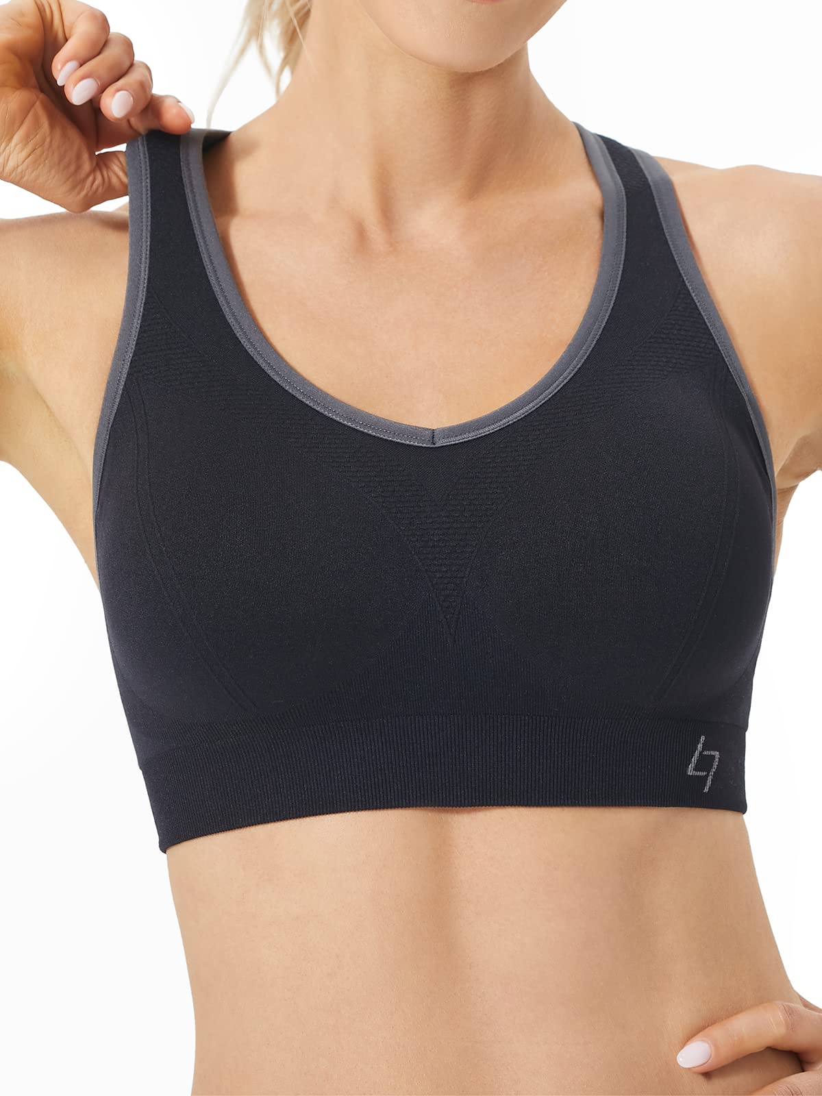 FITTIN Racerback Sports Bra for Women - Padded Seamless Activewear Bras for Yoga Gym Workout Fitness