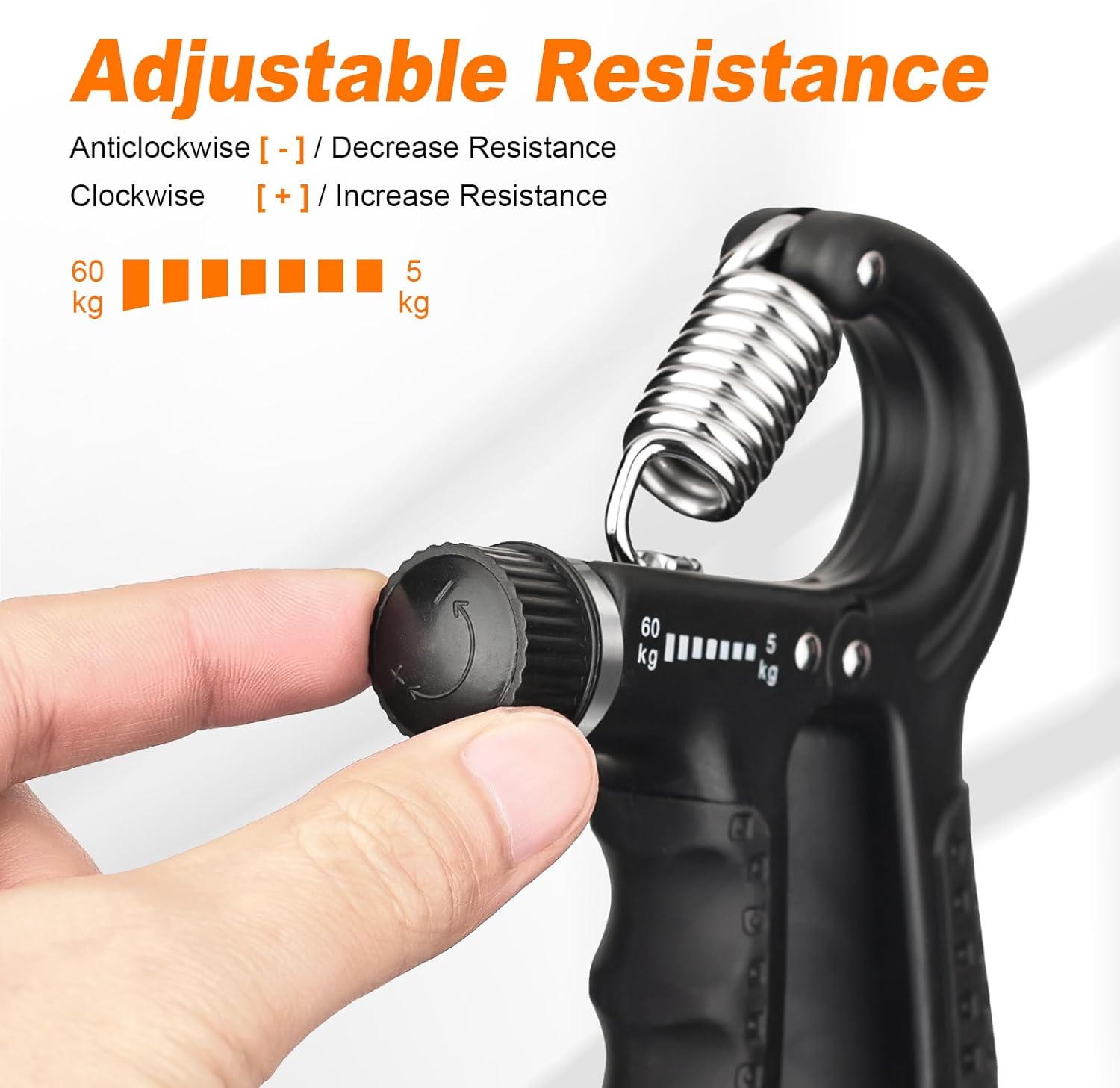 GRIFEMA GA5003 Hand Grips Strengthener, Forearm Strengthener, Hand Gripper with Counter, Adjustable Resistance 5-60kg, for Muscle Building and Injury Recovery