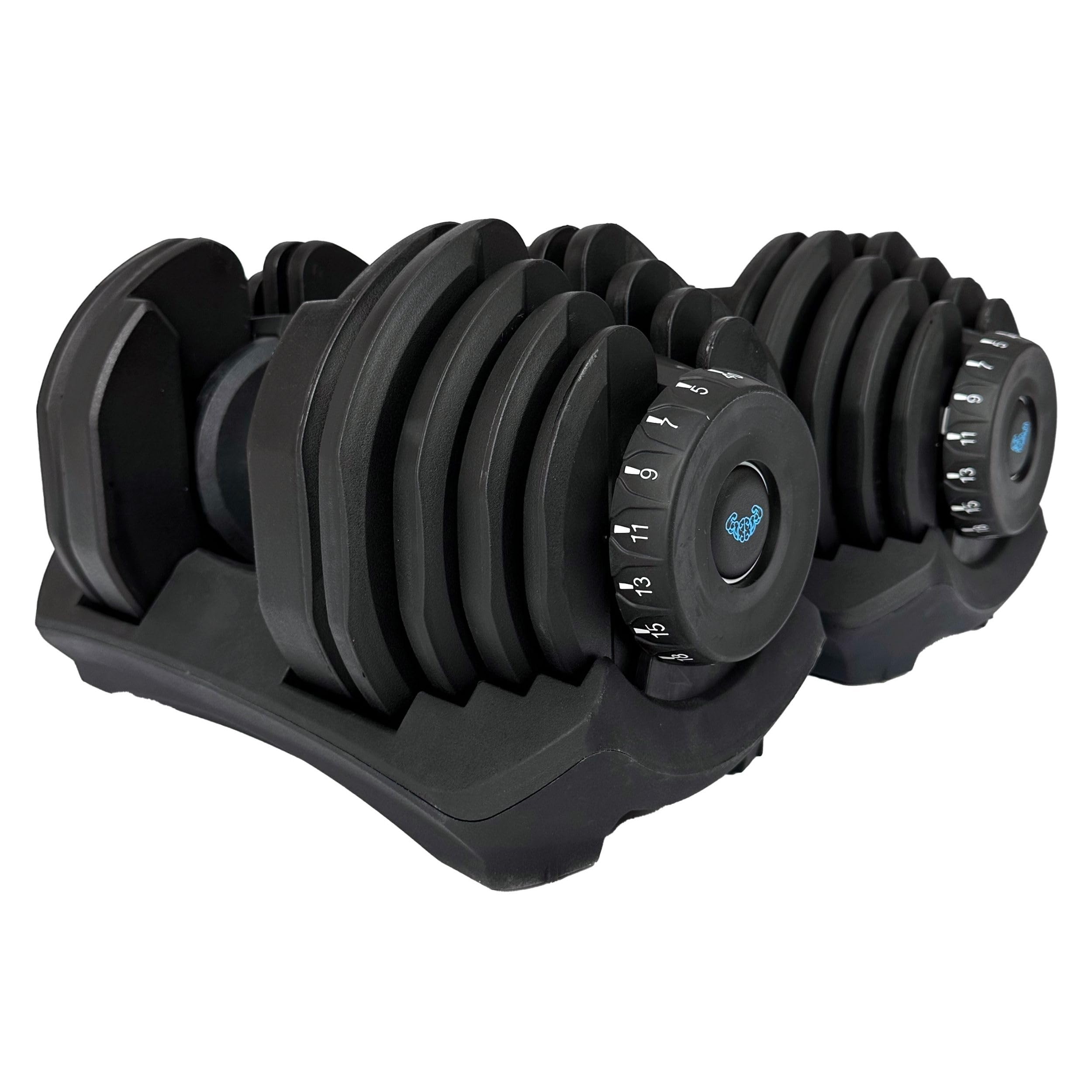 BRAINGAIN Adjustable Dumbbells Set – 15-in-1 & 17-in-1 Pairs | 24kg & 40kg Options | Space-Saving Home Gym Weights | Smart Click Technology | Durable Design