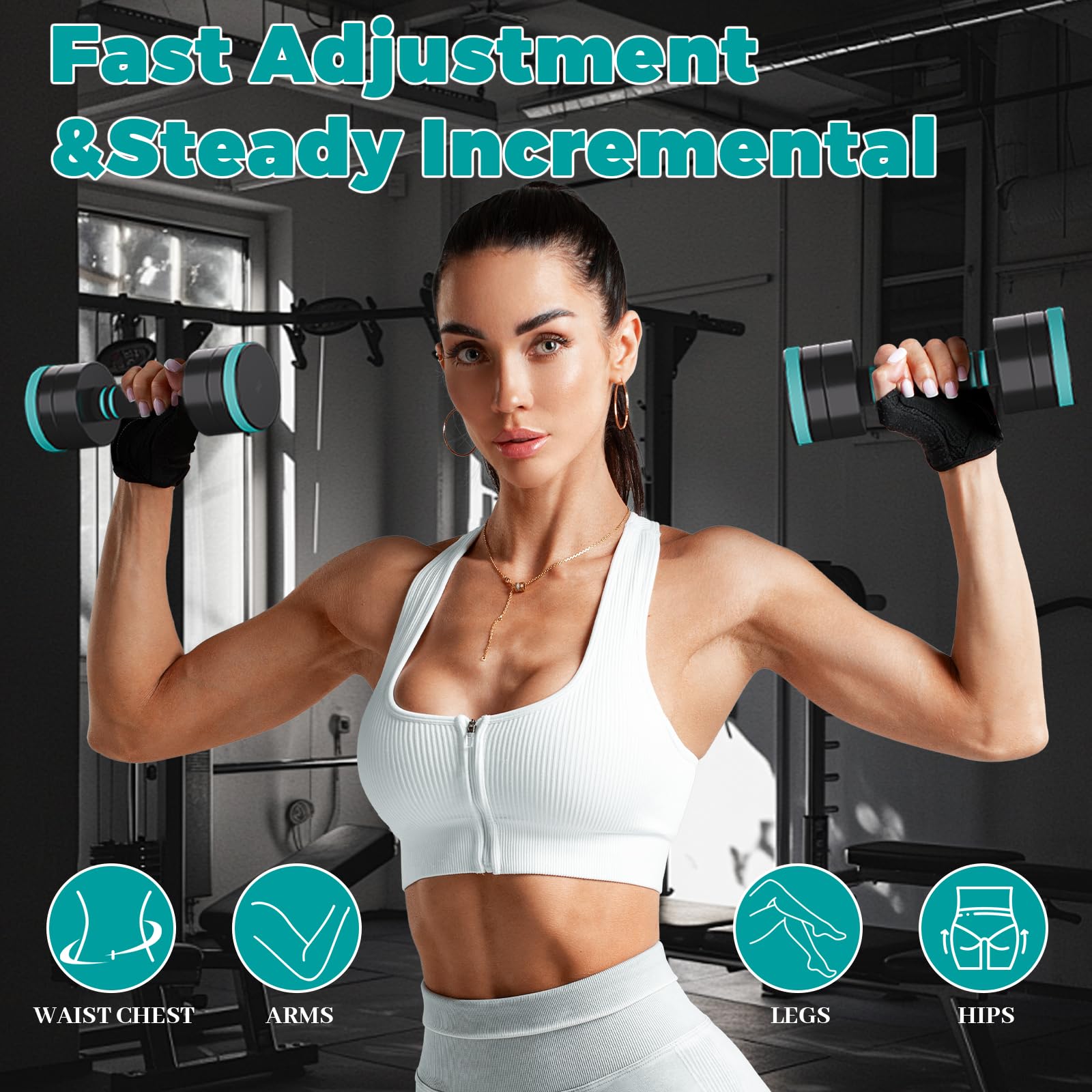Dripex Steel Adjustable Dumbbells Set 2.5kg 5kg 7.5kg 10kg 15kg 25kg Dumbbells Pair Hand Weights with Foam Handle for Men Women Home Gym Fitness Dumbbell Training