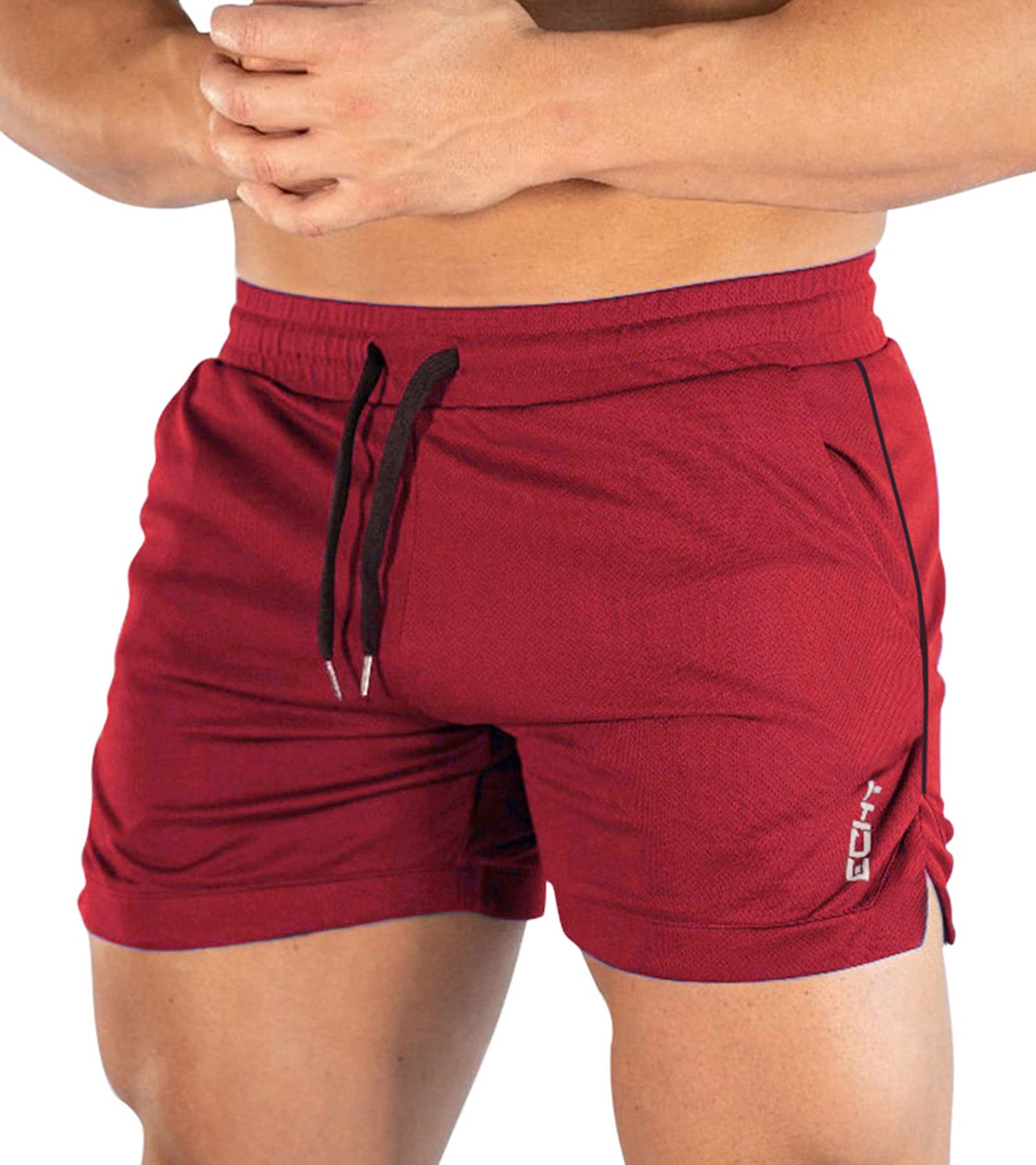 Superora Mens Running Gym Sport Shorts Breathable Outdoor Workout Training Shorts with Pockets