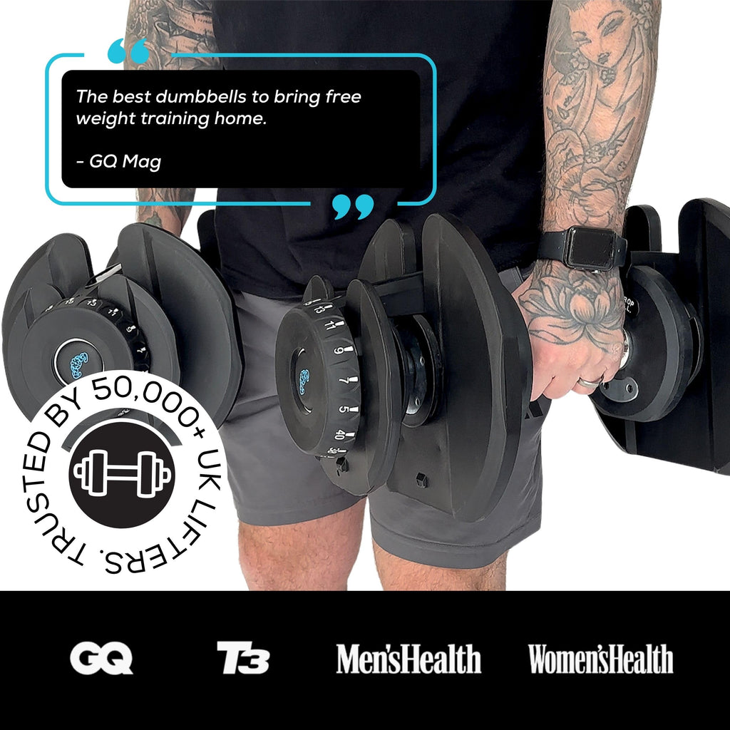 BRAINGAIN Adjustable Dumbbells Set – 15-in-1 & 17-in-1 Pairs | 24kg & 40kg Options | Space-Saving Home Gym Weights | Smart Click Technology | Durable Design