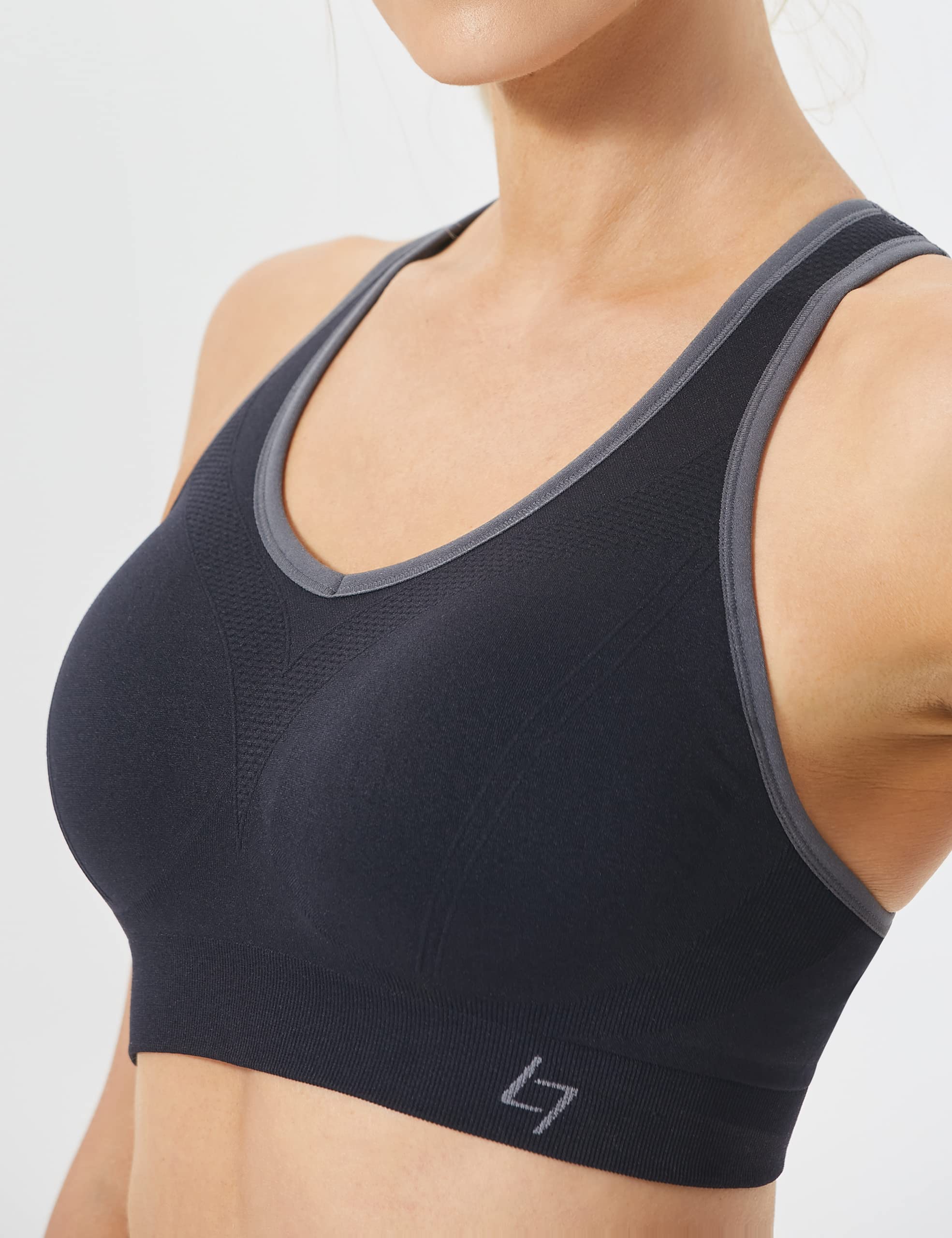 FITTIN Racerback Sports Bra for Women - Padded Seamless Activewear Bras for Yoga Gym Workout Fitness