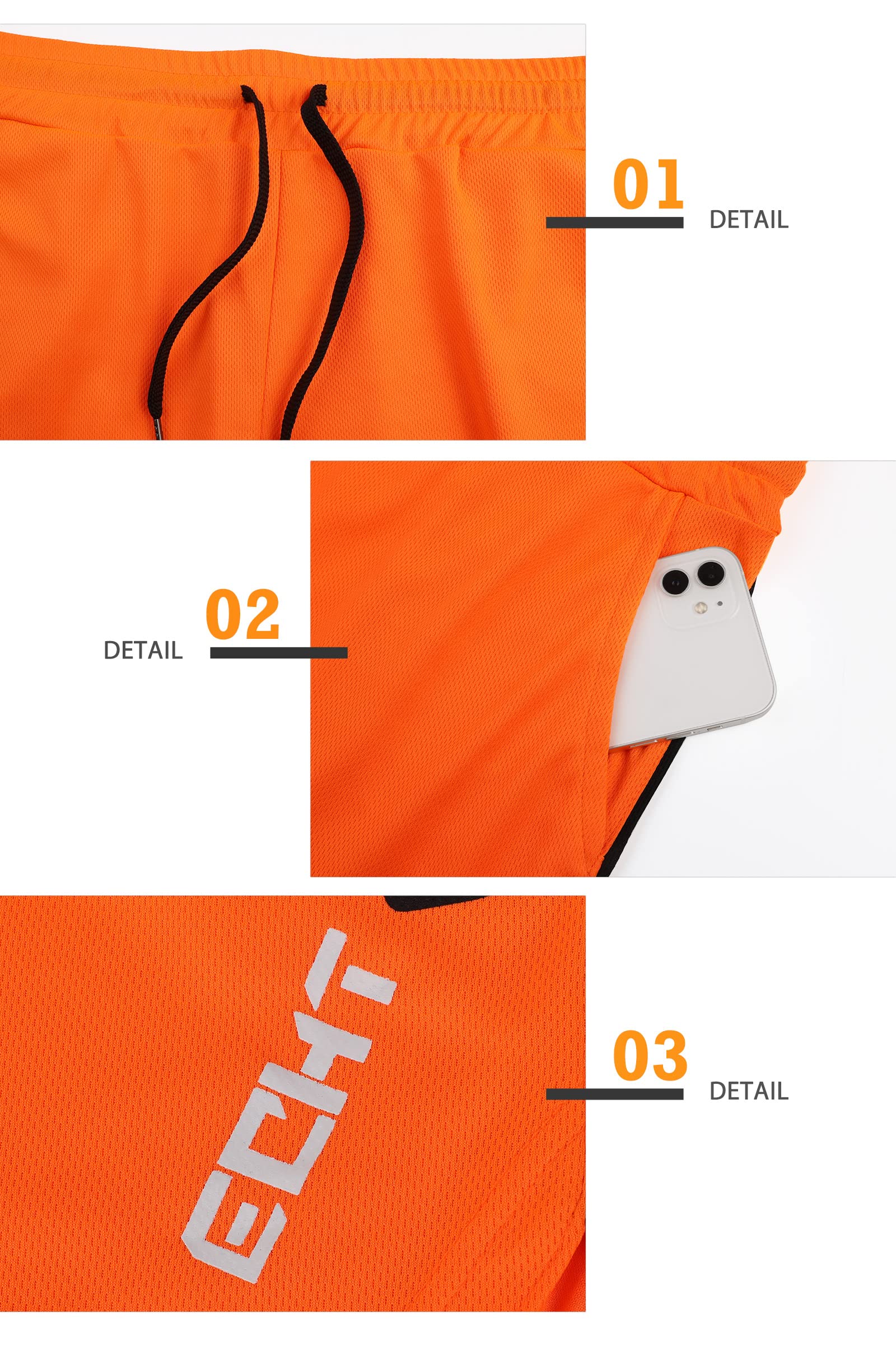 Superora Mens Running Gym Sport Shorts Breathable Outdoor Workout Training Shorts with Pockets