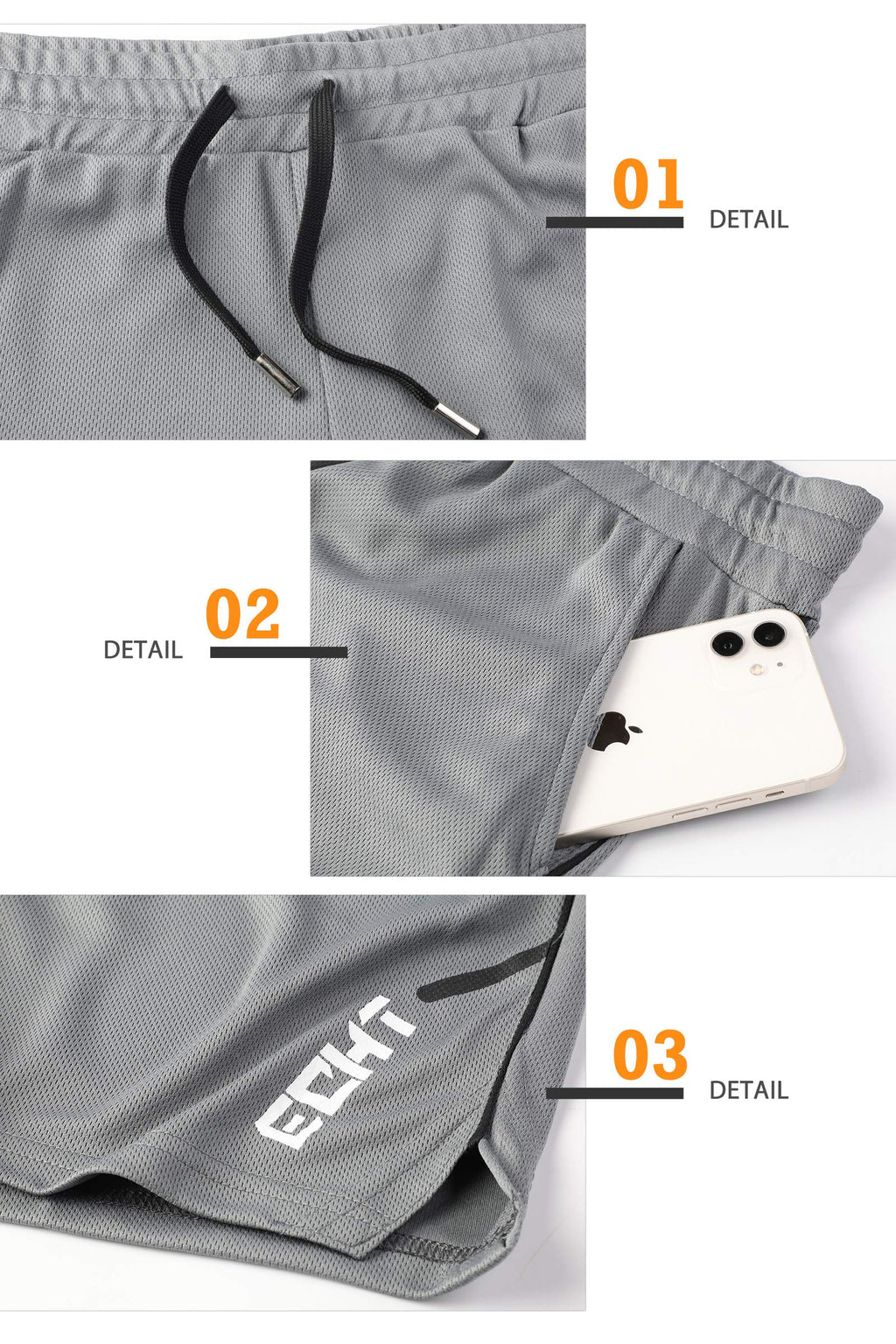 Superora Mens Running Gym Sport Shorts Breathable Outdoor Workout Training Shorts with Pockets